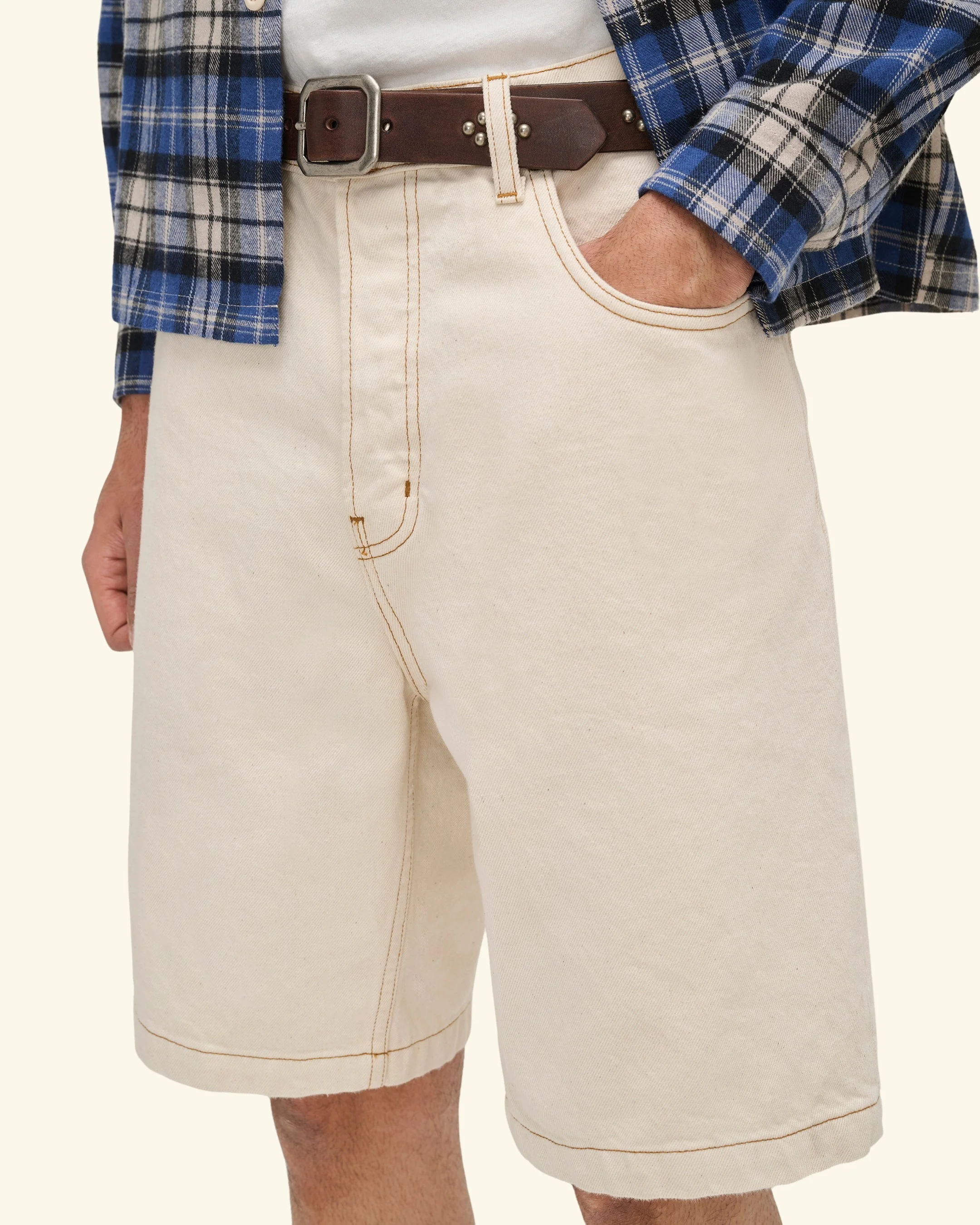 5 Pocket Twill Jorts (Ecru) - Image 10