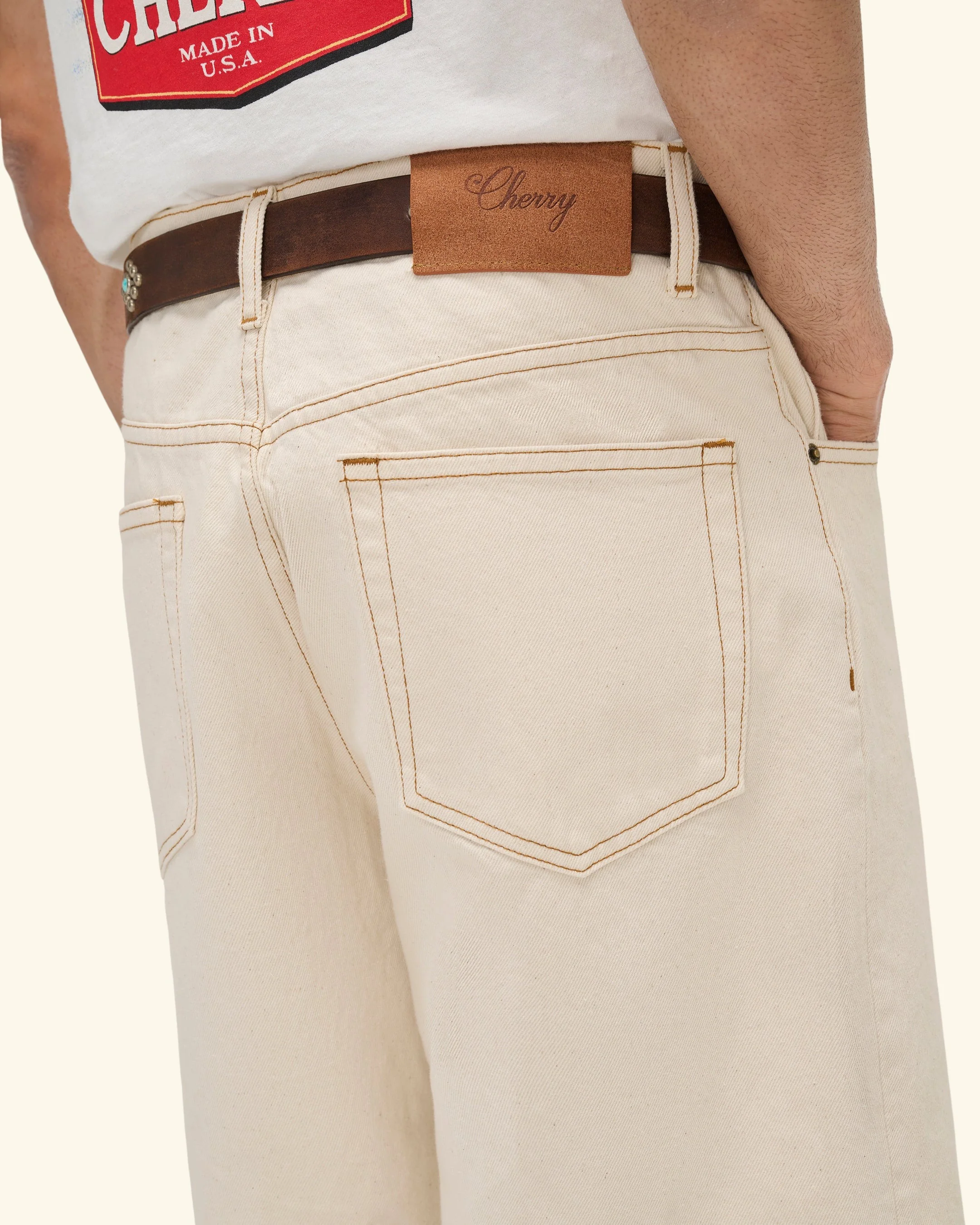 5 Pocket Twill Jorts (Ecru) - Image 11