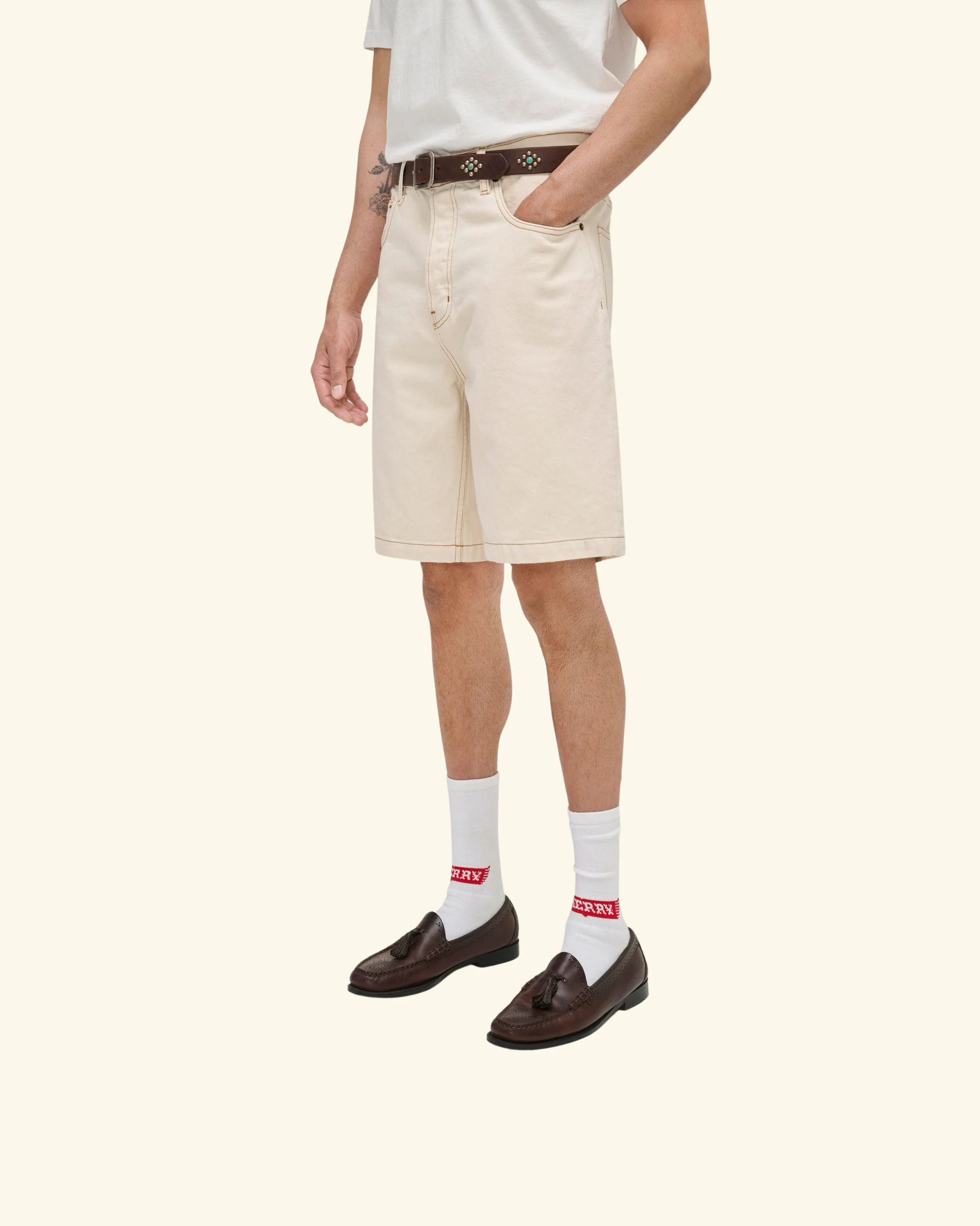 5 Pocket Twill Jorts (Ecru) - Image 12