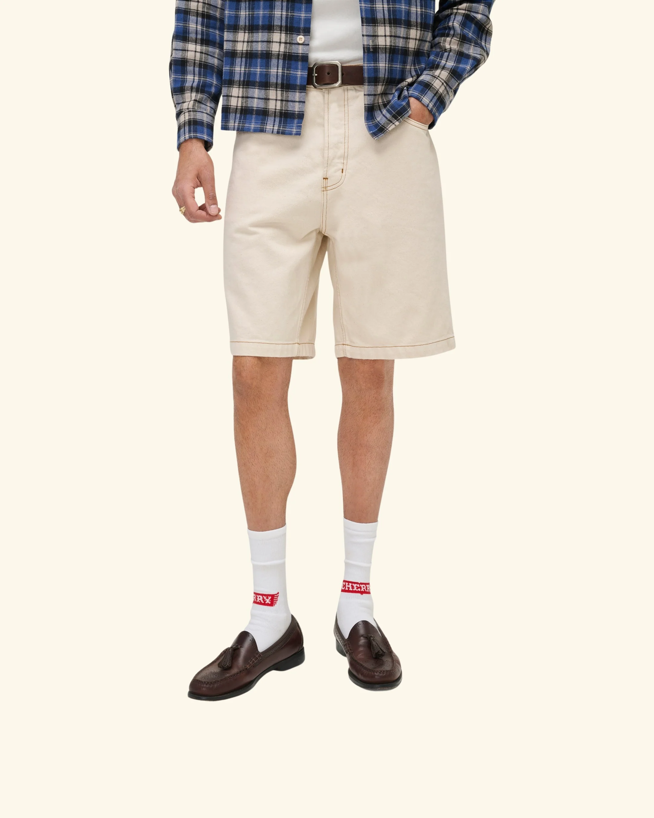 5 Pocket Twill Jorts (Ecru) - Image 8