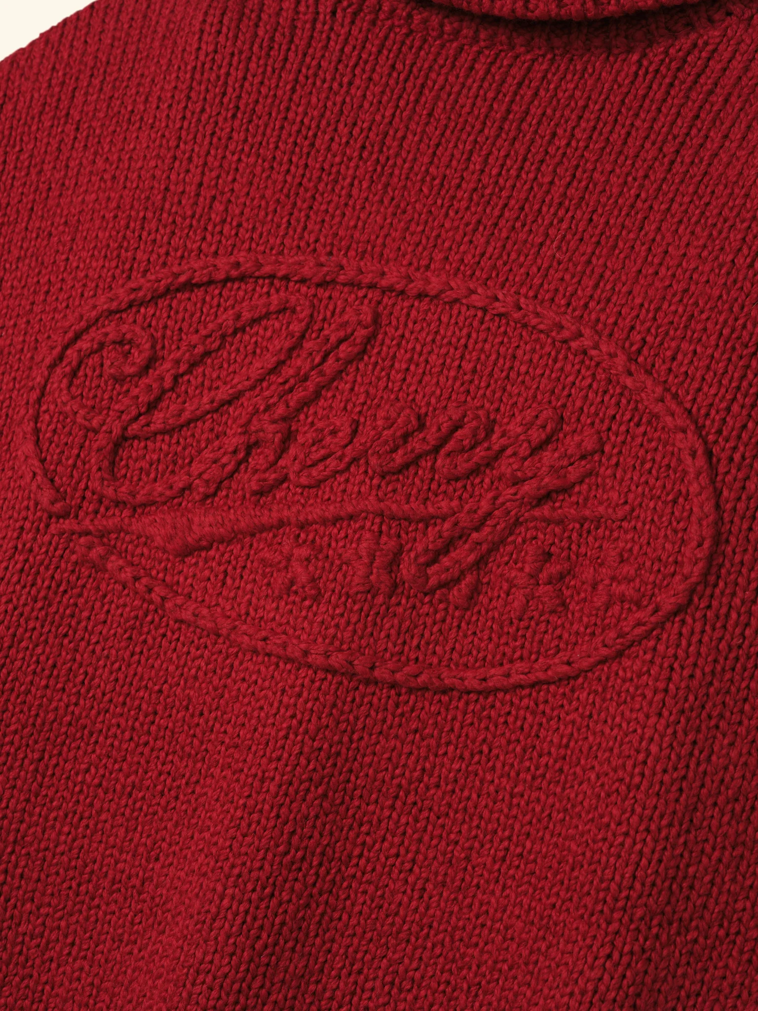 5 Star Cotton Knit Zip Jacket (Cherry Red) - Image 8