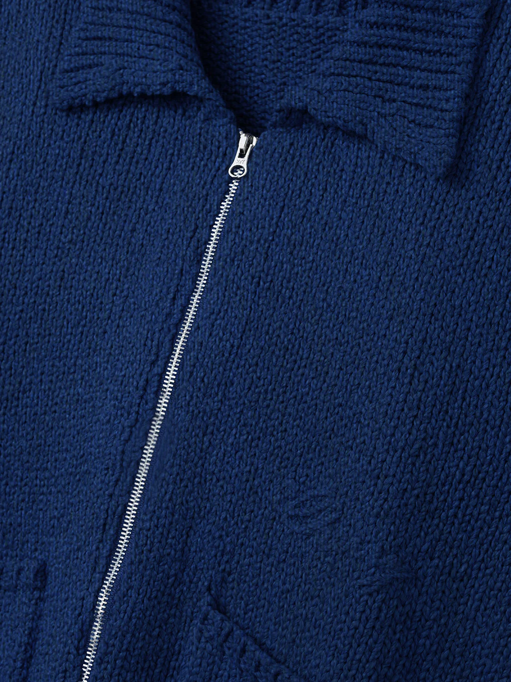 5 Star Knit Zip Jacket (Navy) - Image 7