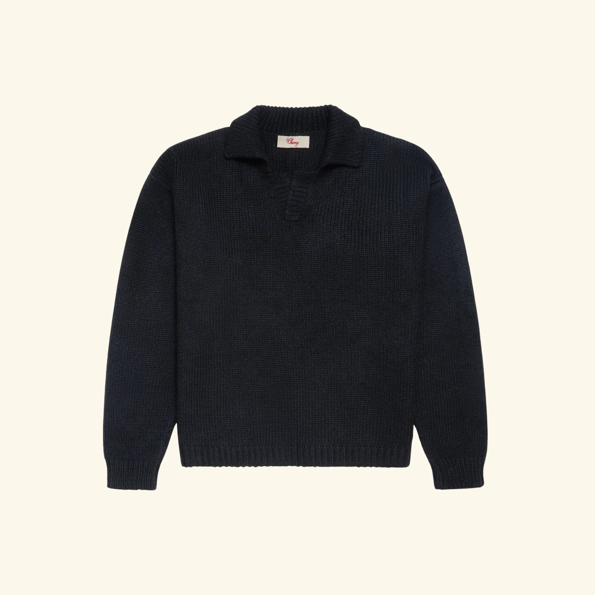 Alpaca Knit Henley (Black)