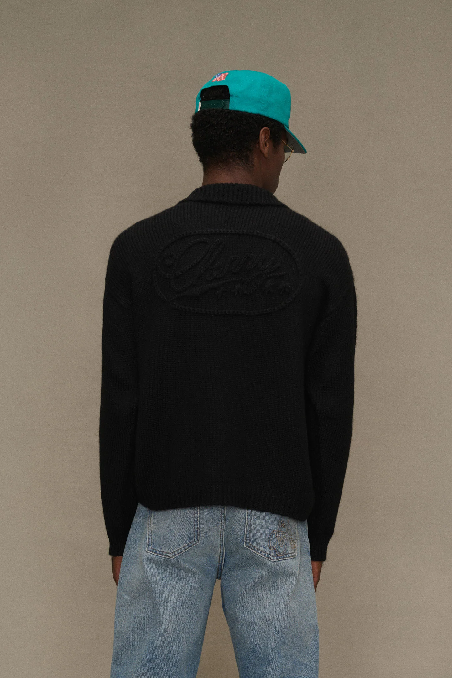 Alpaca Knit Henley (Black) - Image 4
