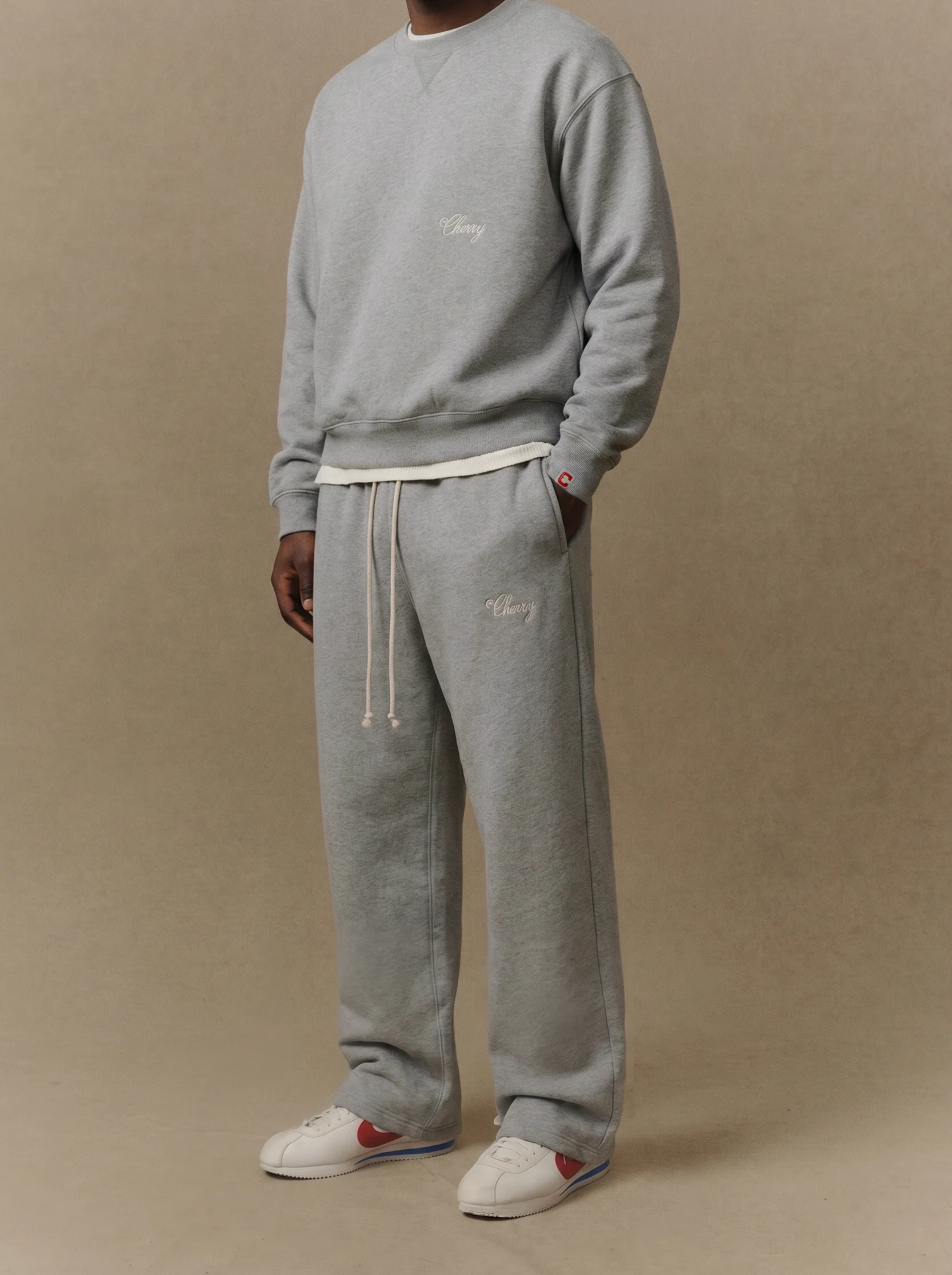 American Classic Parachute Sweatpants (Heather Grey) - Image 2