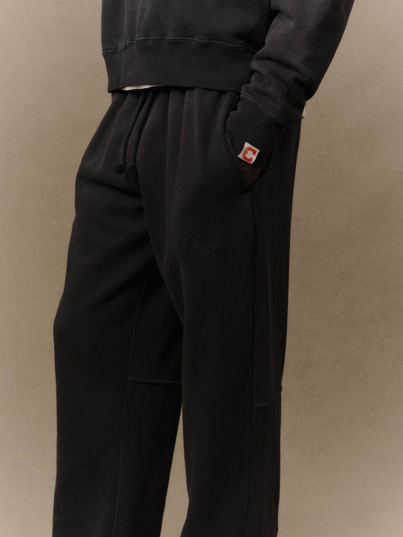 American Classic Parachute Sweatpants (Vintage Black) - Image 2