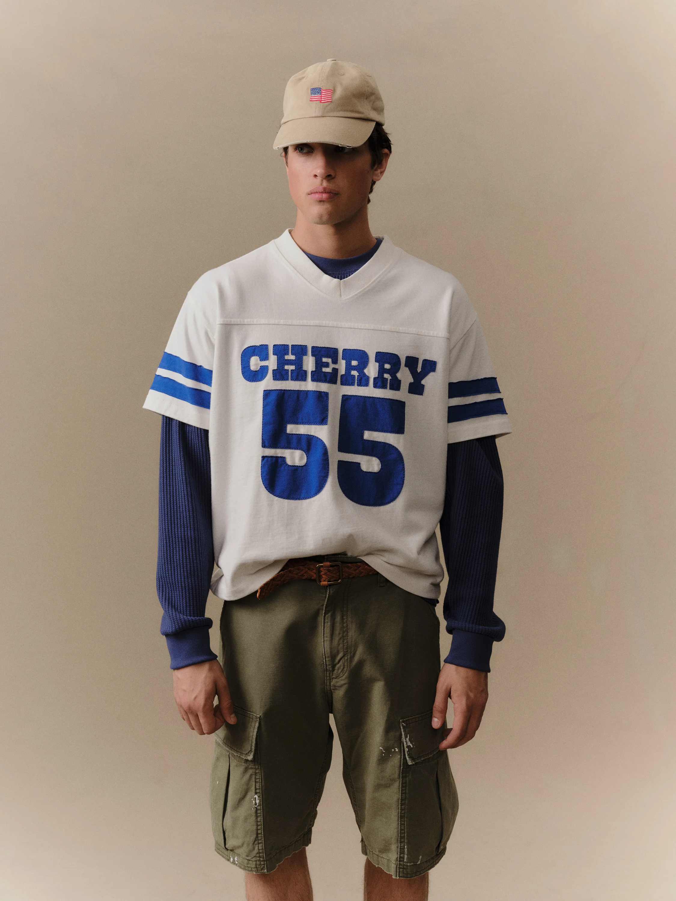 Appliqué Football Jersey (Vintage White) - Image 3