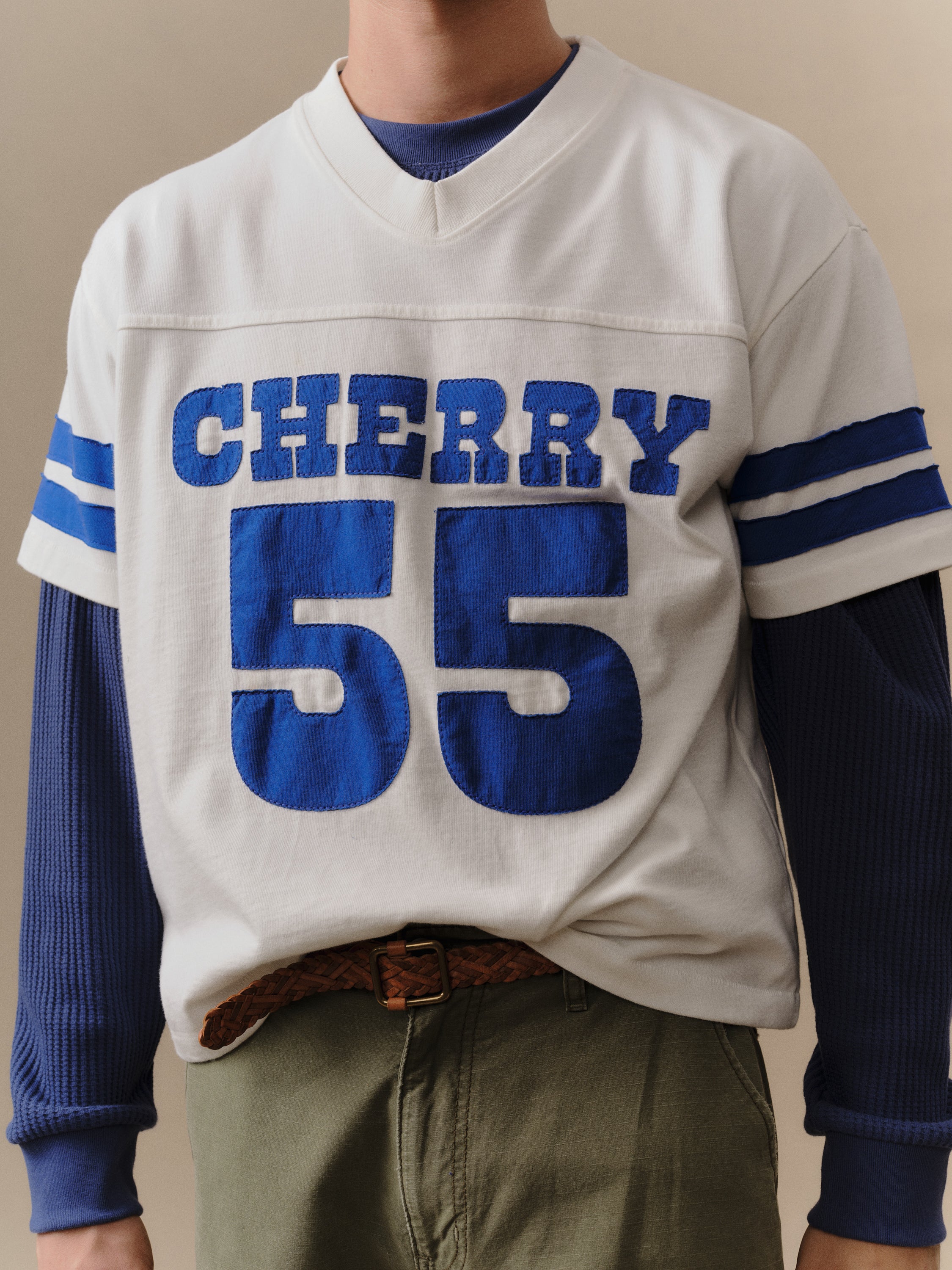 Appliqué Football Jersey (Vintage White) - Image 4