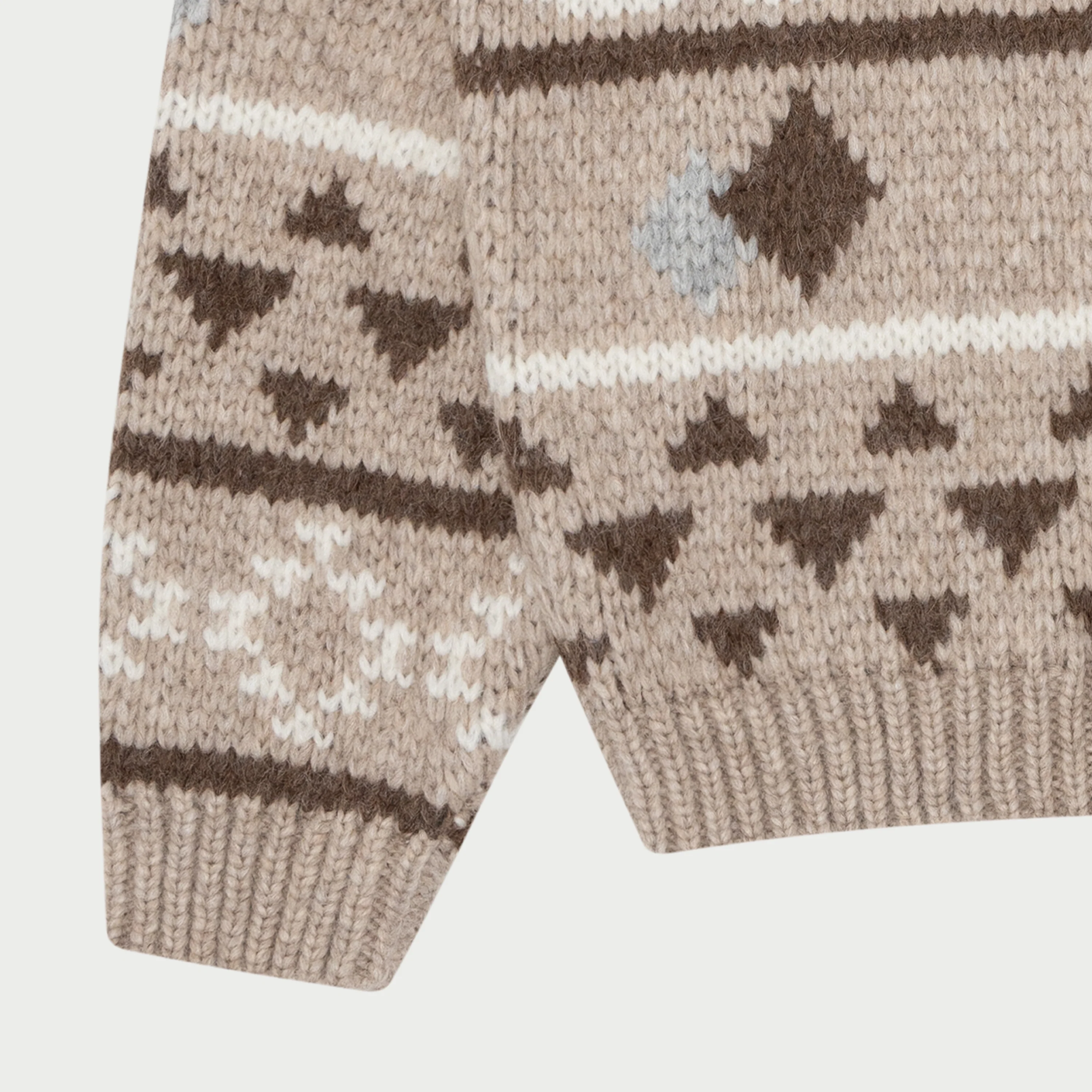Baby Alpaca Knitted Sweater (Beige) - Image 3