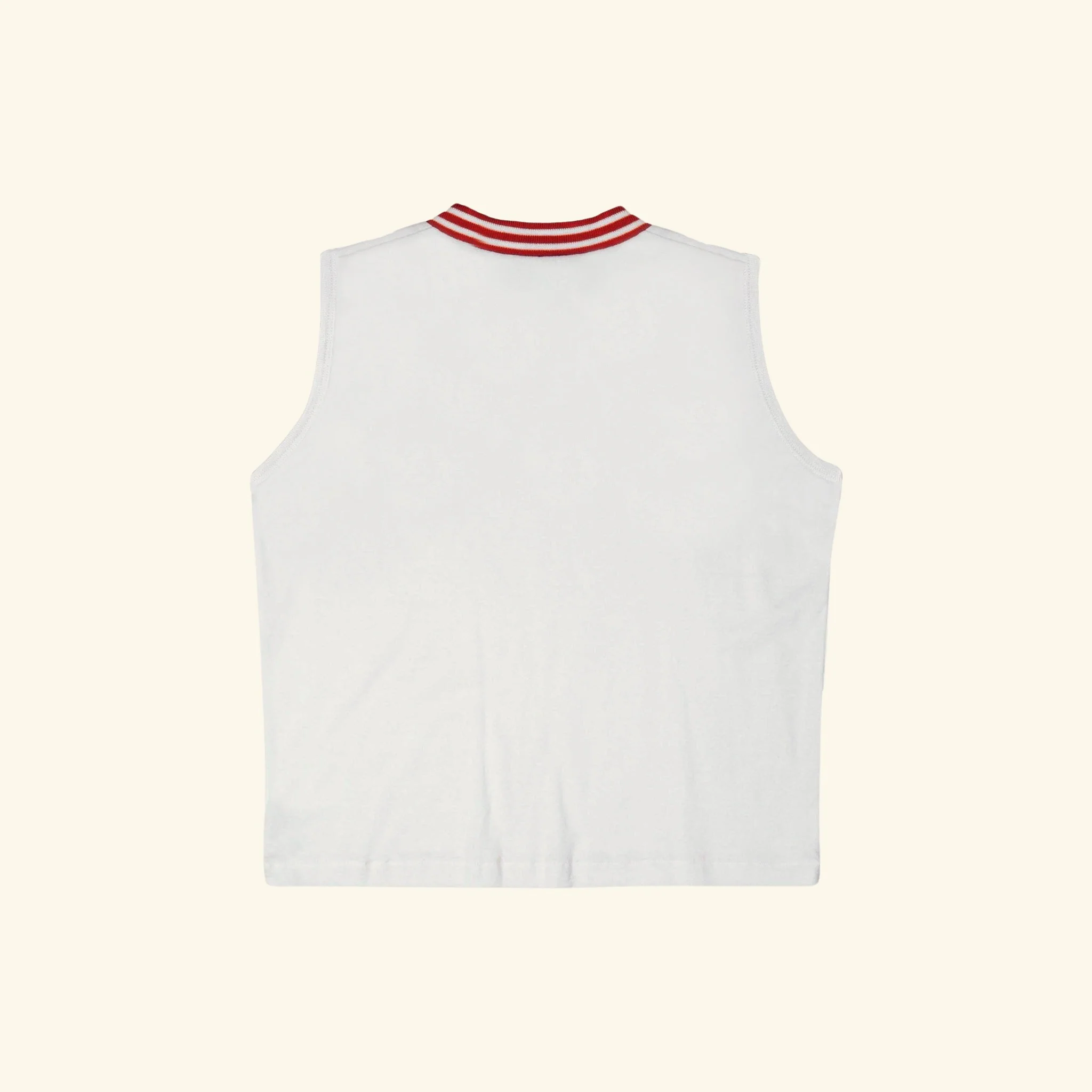 Women's V-Neck Tank (White/Red) - Image 2