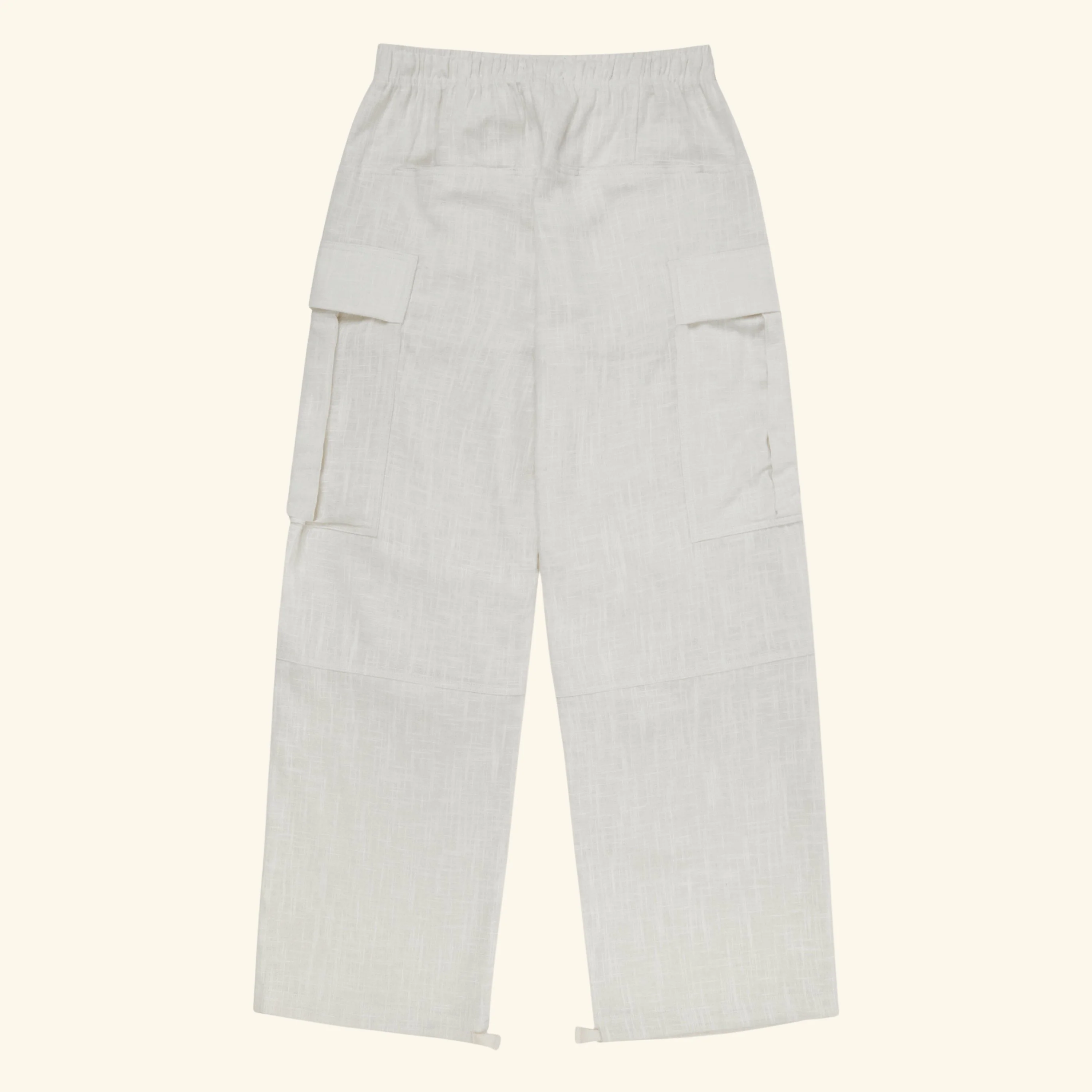 Baja Linen Cargo Pants (White) - Image 2