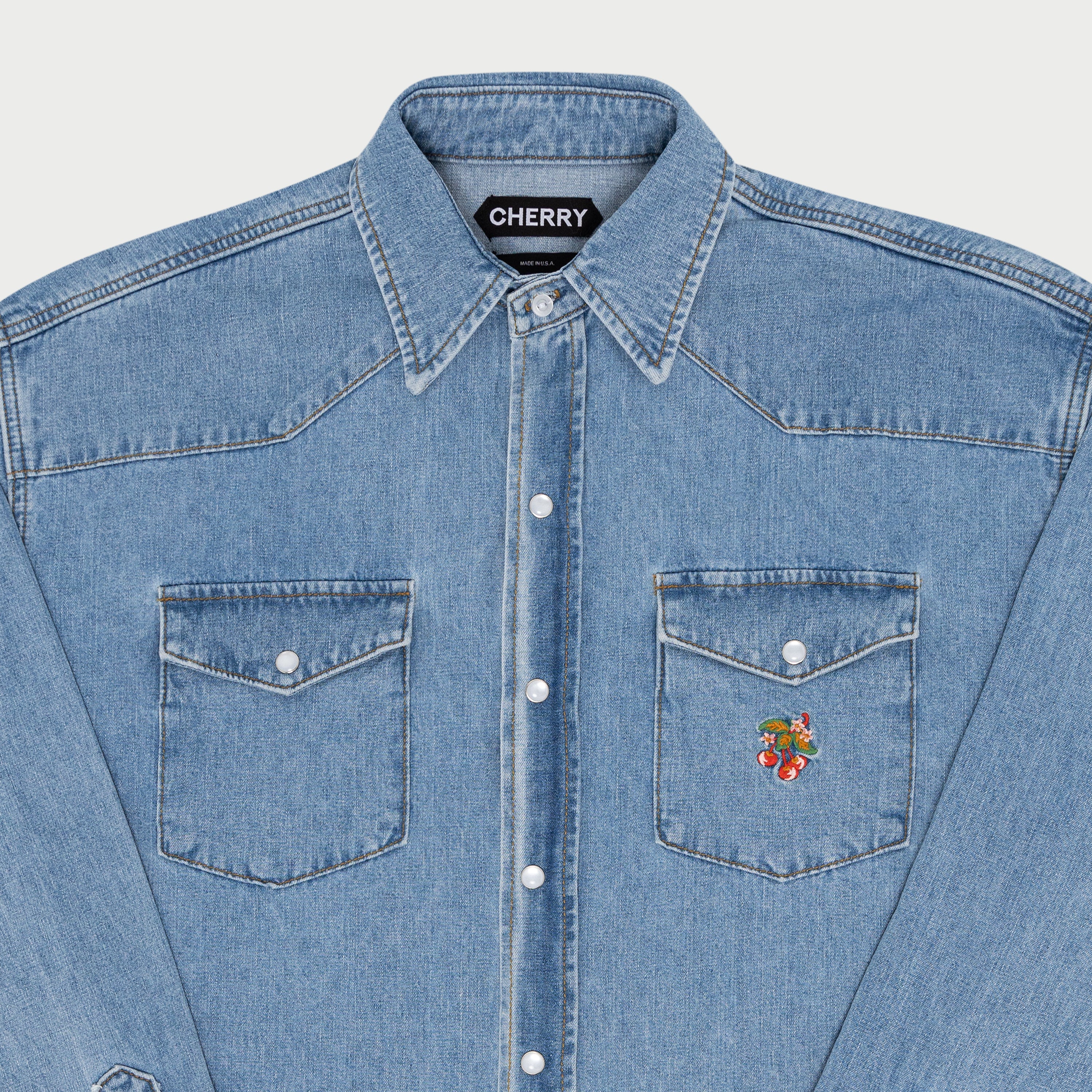 Big Western Shirt (Washed Blue) - Image 3