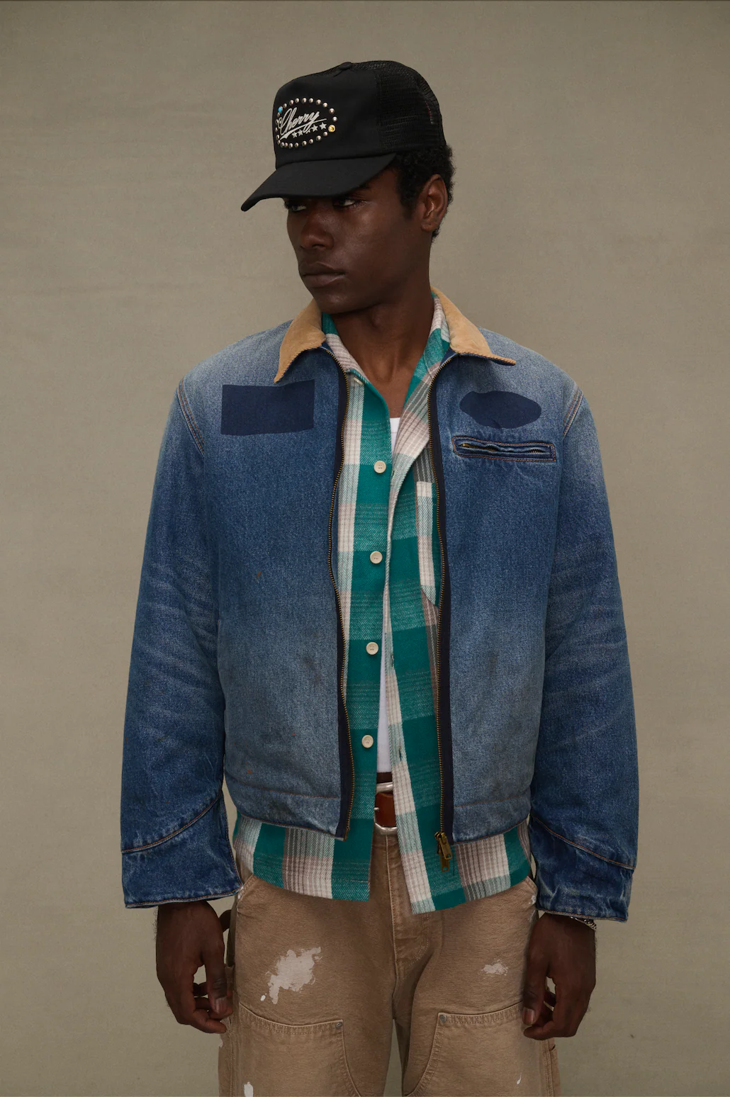 Boxy Plaid Western Shirt (Emerald) - Image 2