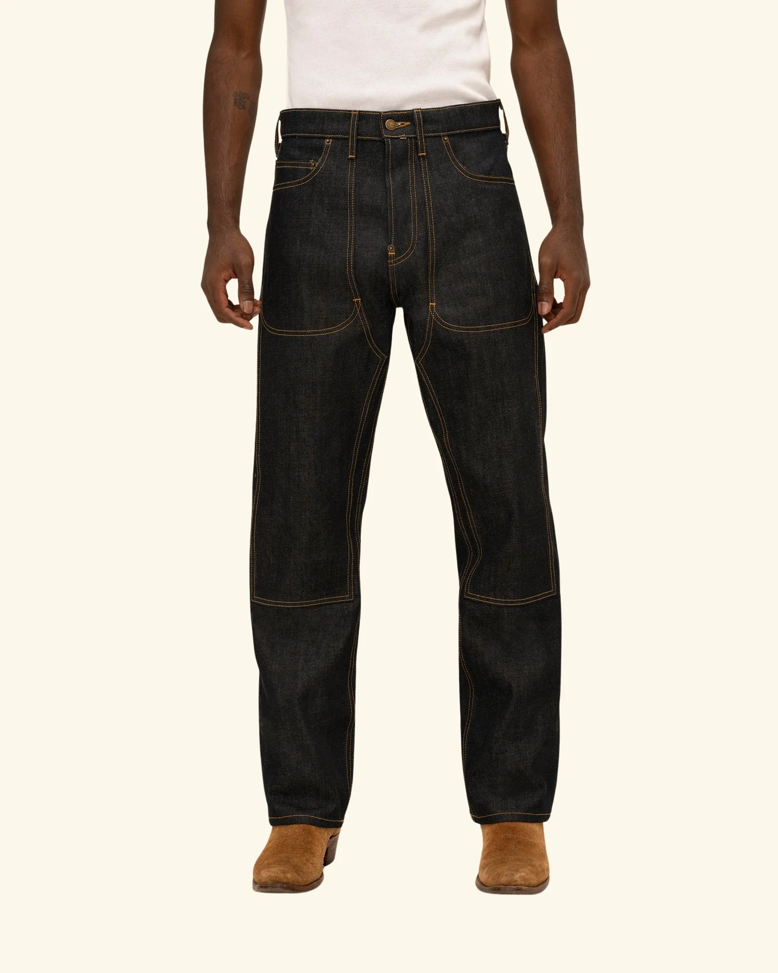 Buckle Back Denim Double Knees - Image 3