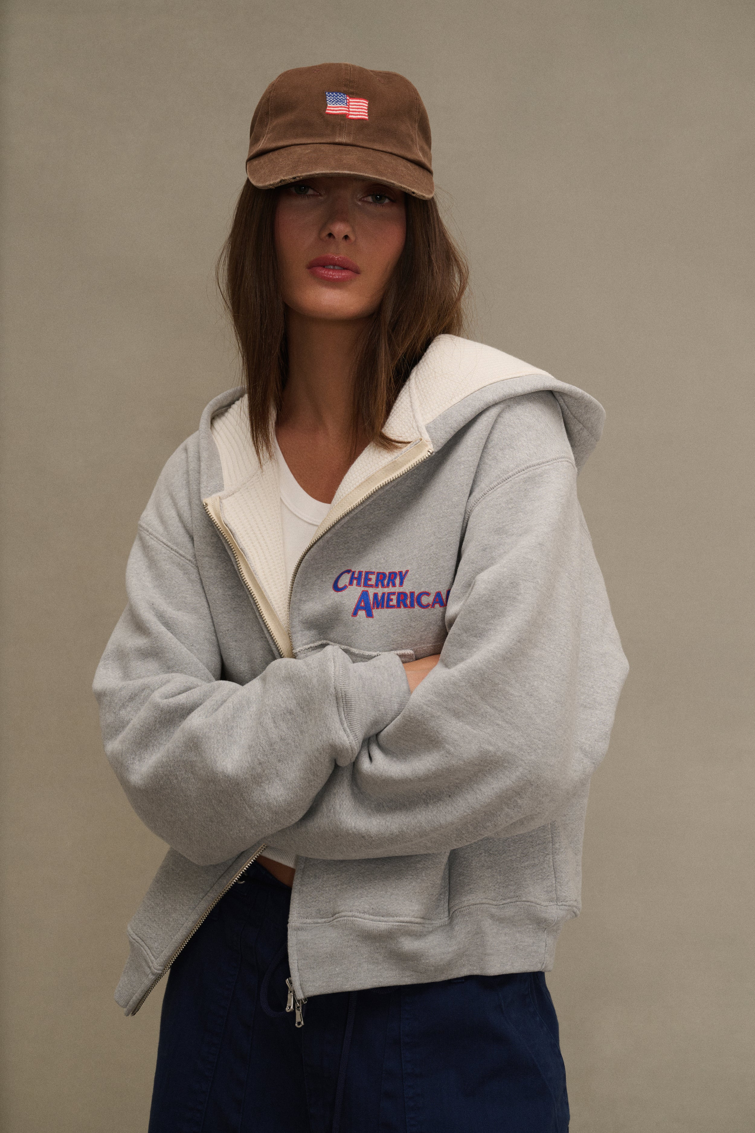 Thermal Zip Up Hoodie (Heather Grey) - Image 3