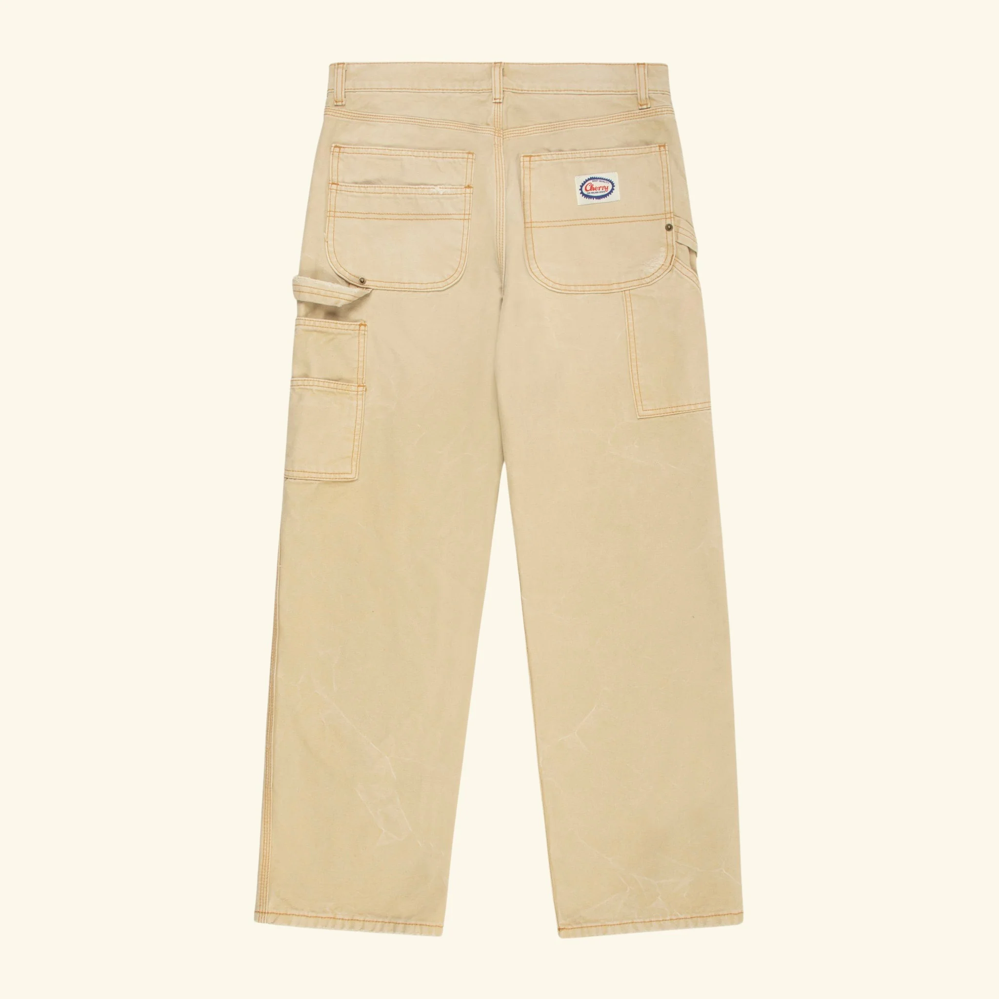 Wide Leg Carpenter Pants (Sun Faded Beige) - Image 2