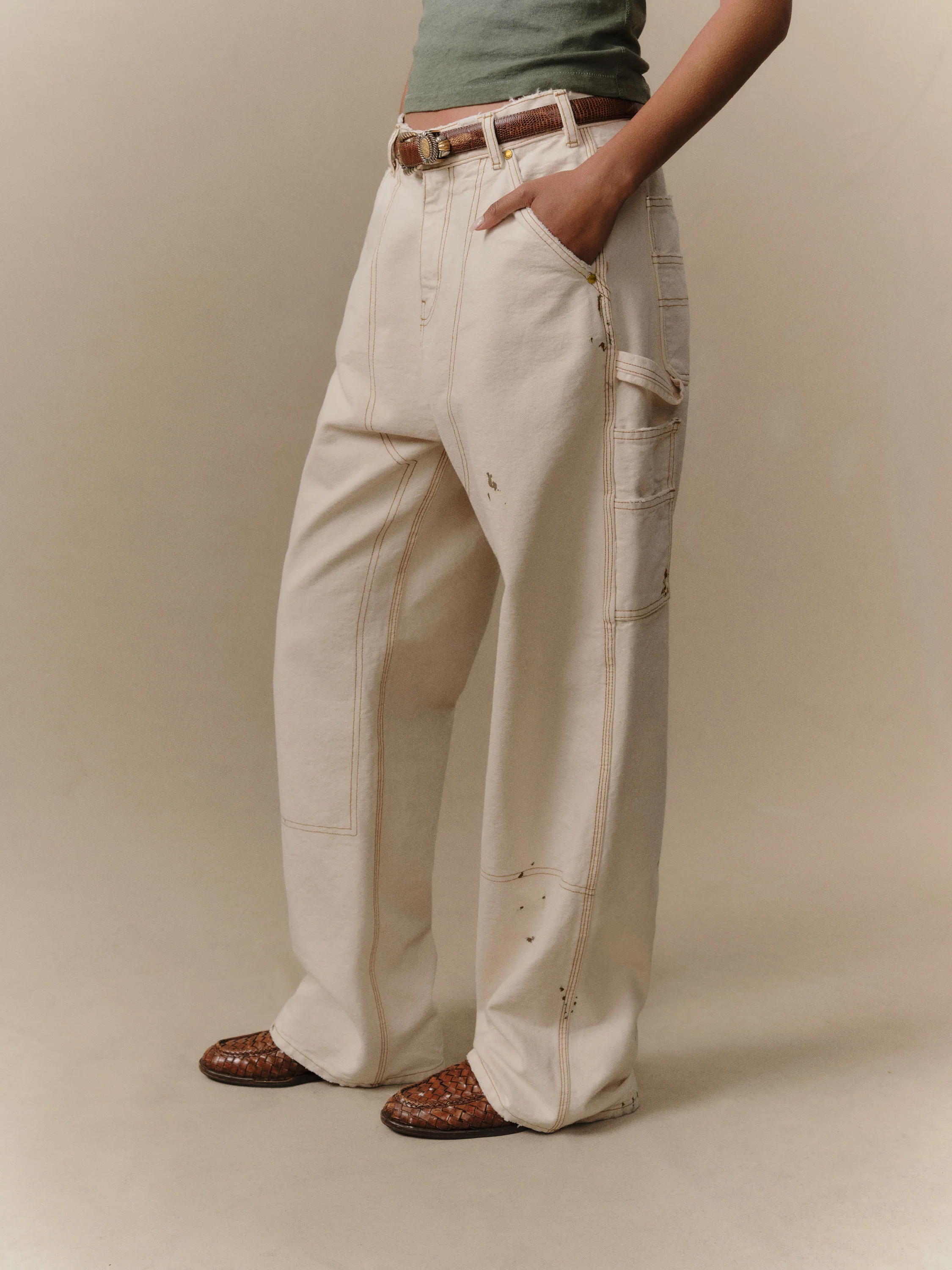 Canvas Carpenter Pant (Vintage White) - Image 2