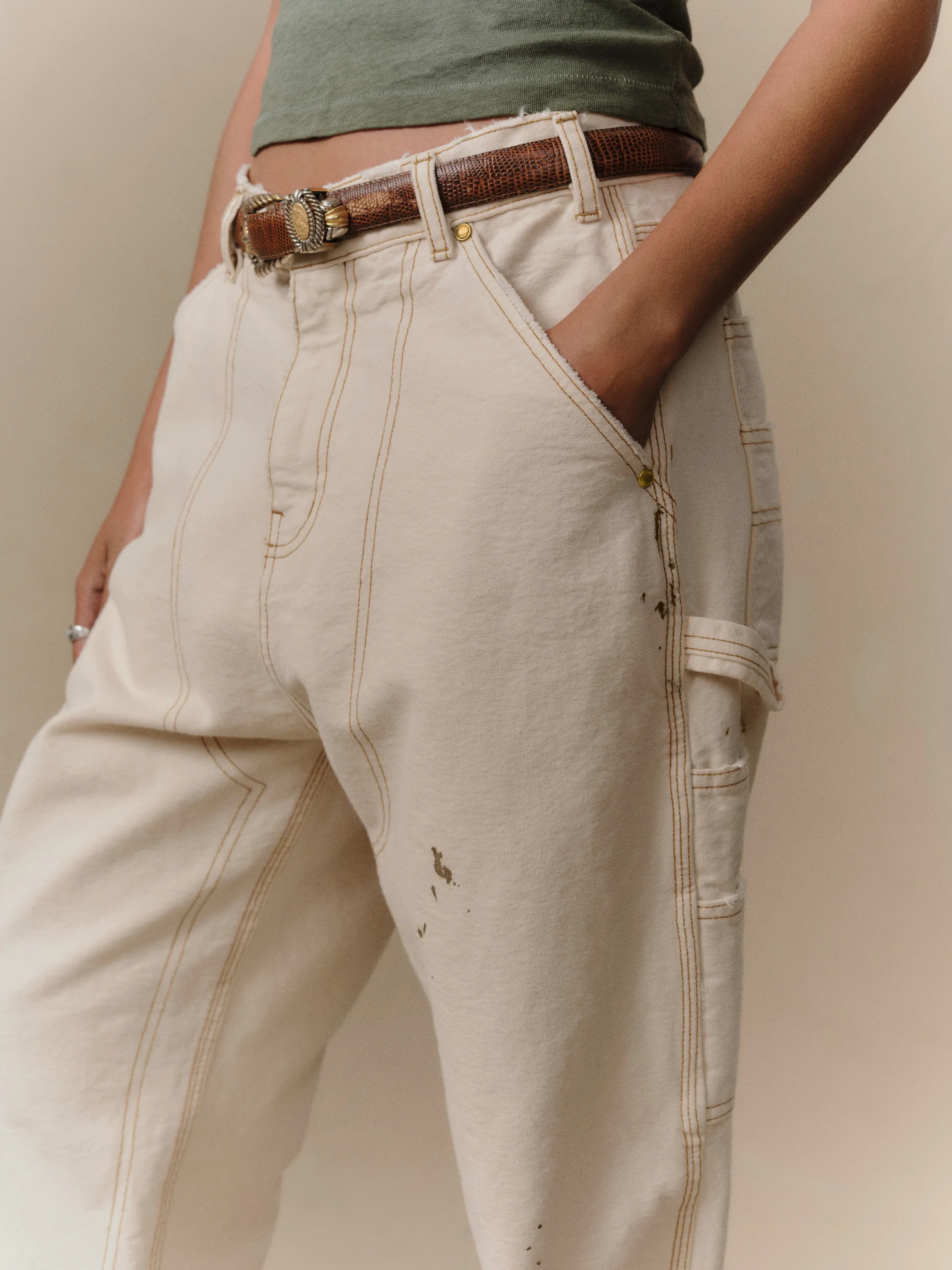 Canvas Carpenter Pant (Vintage White) - Image 6