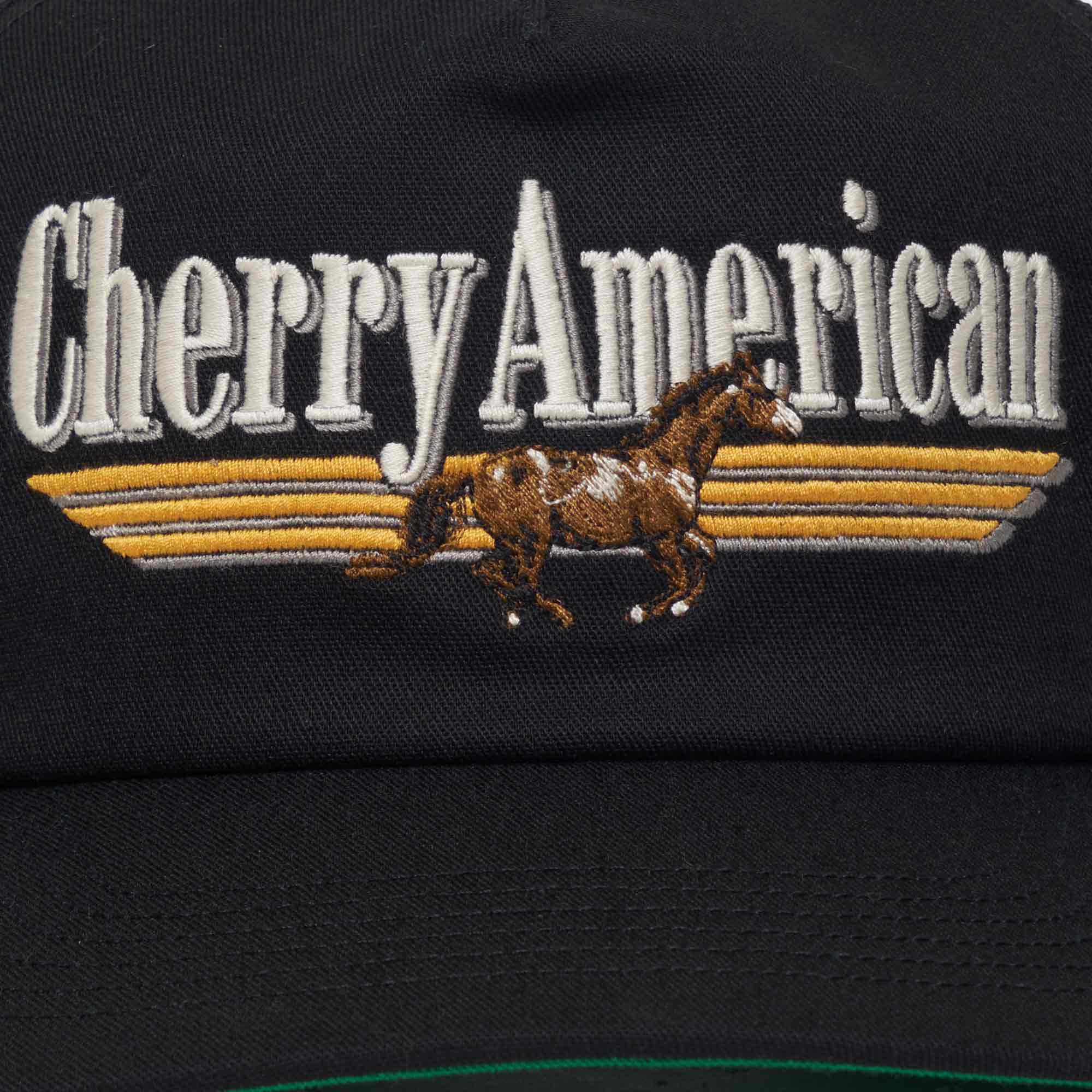 Cherry American 5 Panel Hat (Black) - Image 2