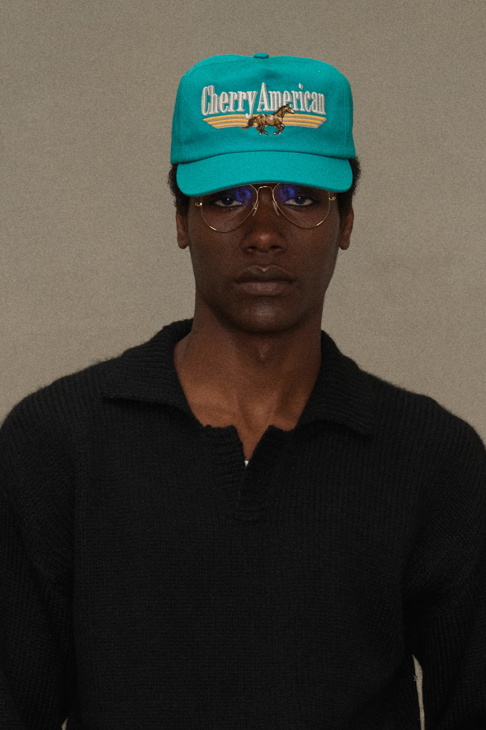 Cherry American 5 Panel Hat (Teal) - Image 3