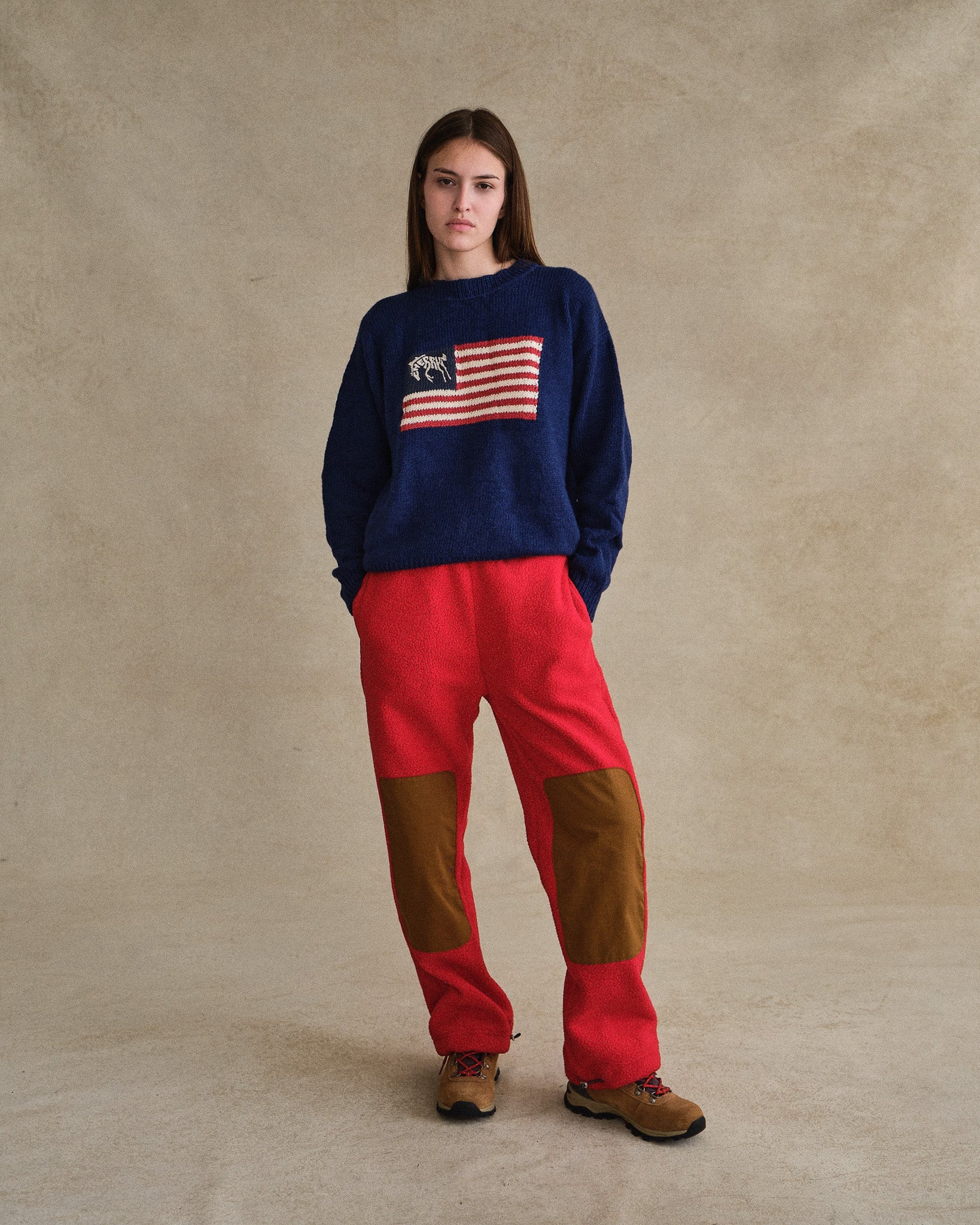 Cherry Flag Knit Crewneck (Navy) - Image 5