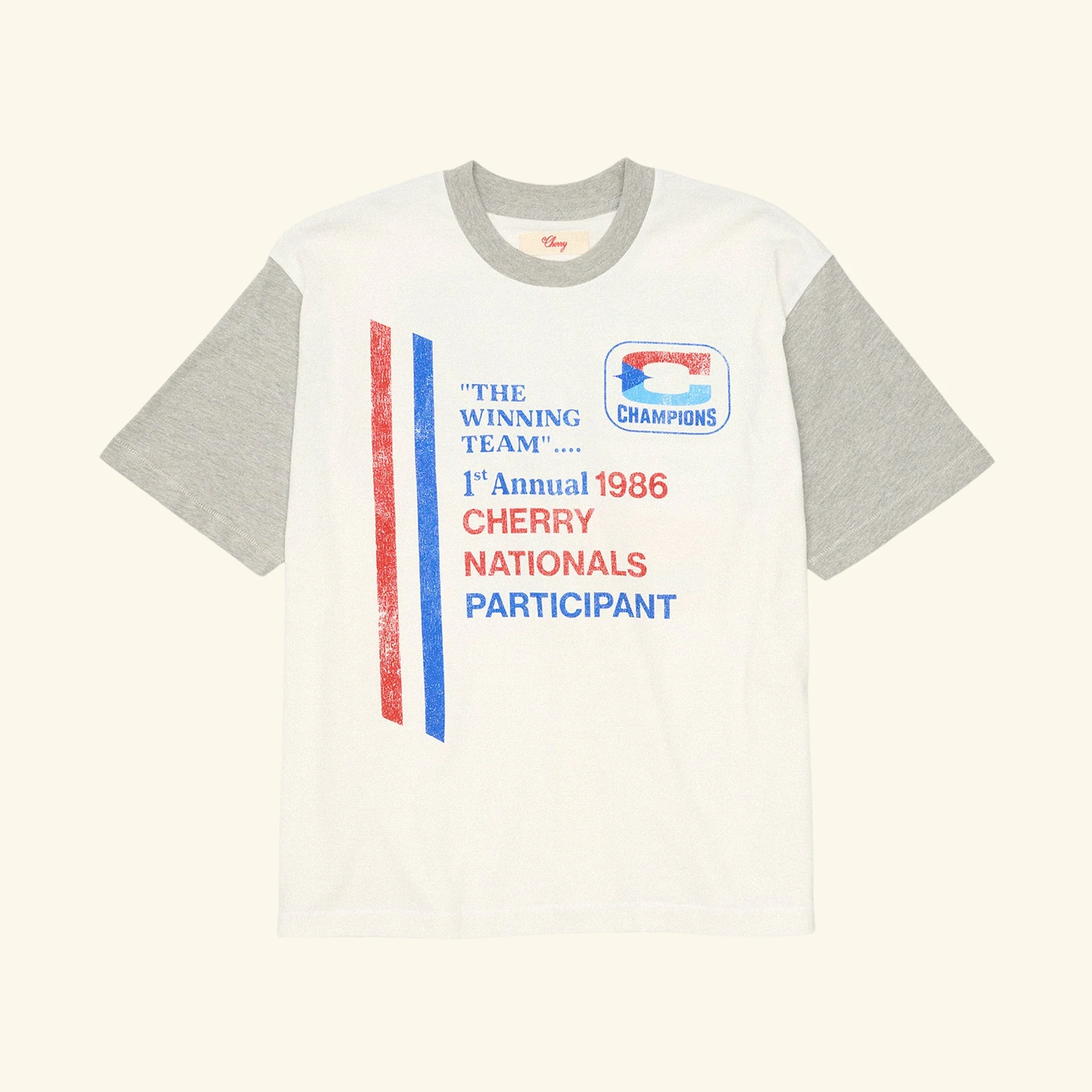 Cherry Nationals Boxy Tee (White/Heather Grey) - Image 2