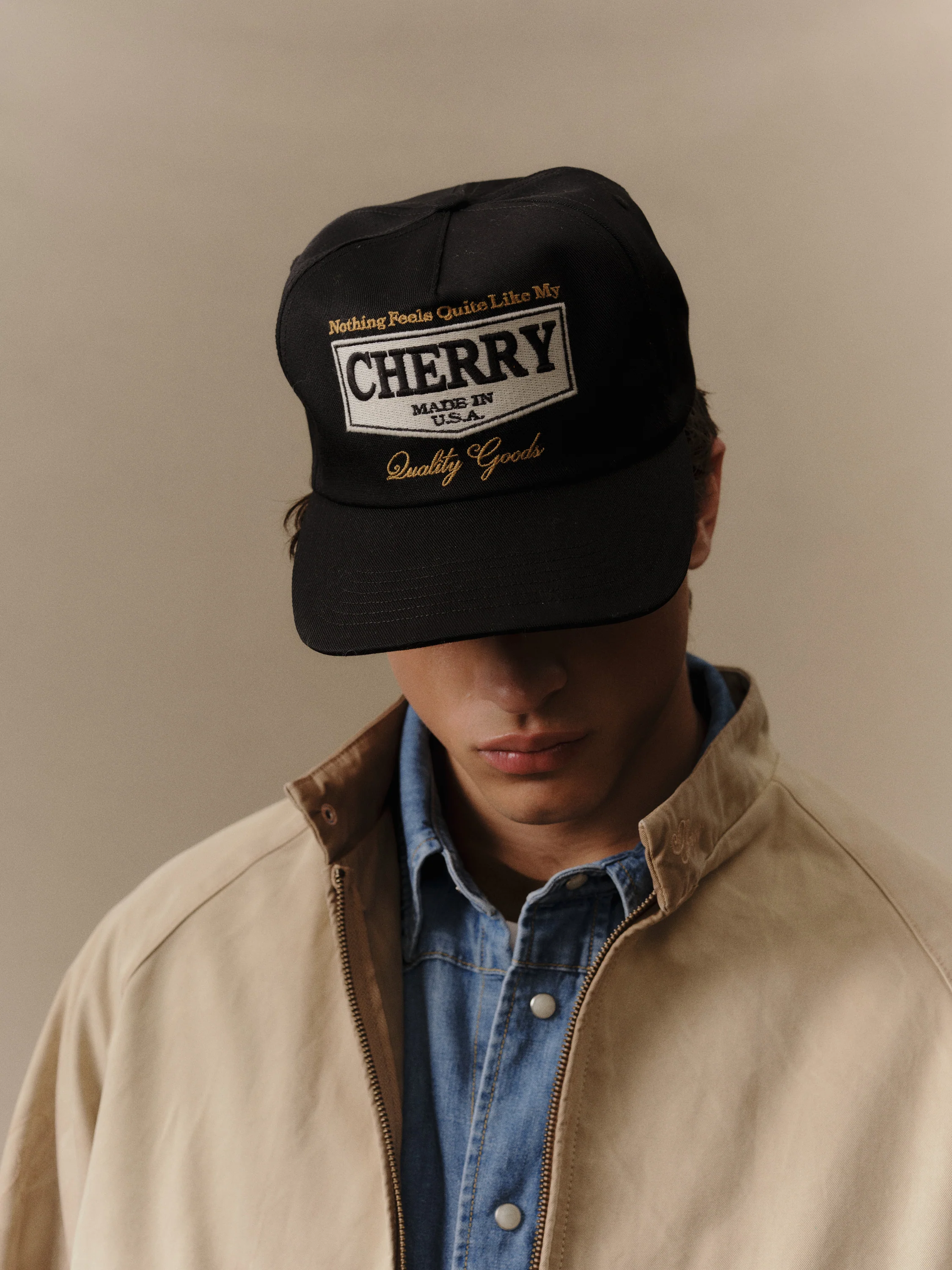 Chevron 5 Panel Hat (Black) - Image 2