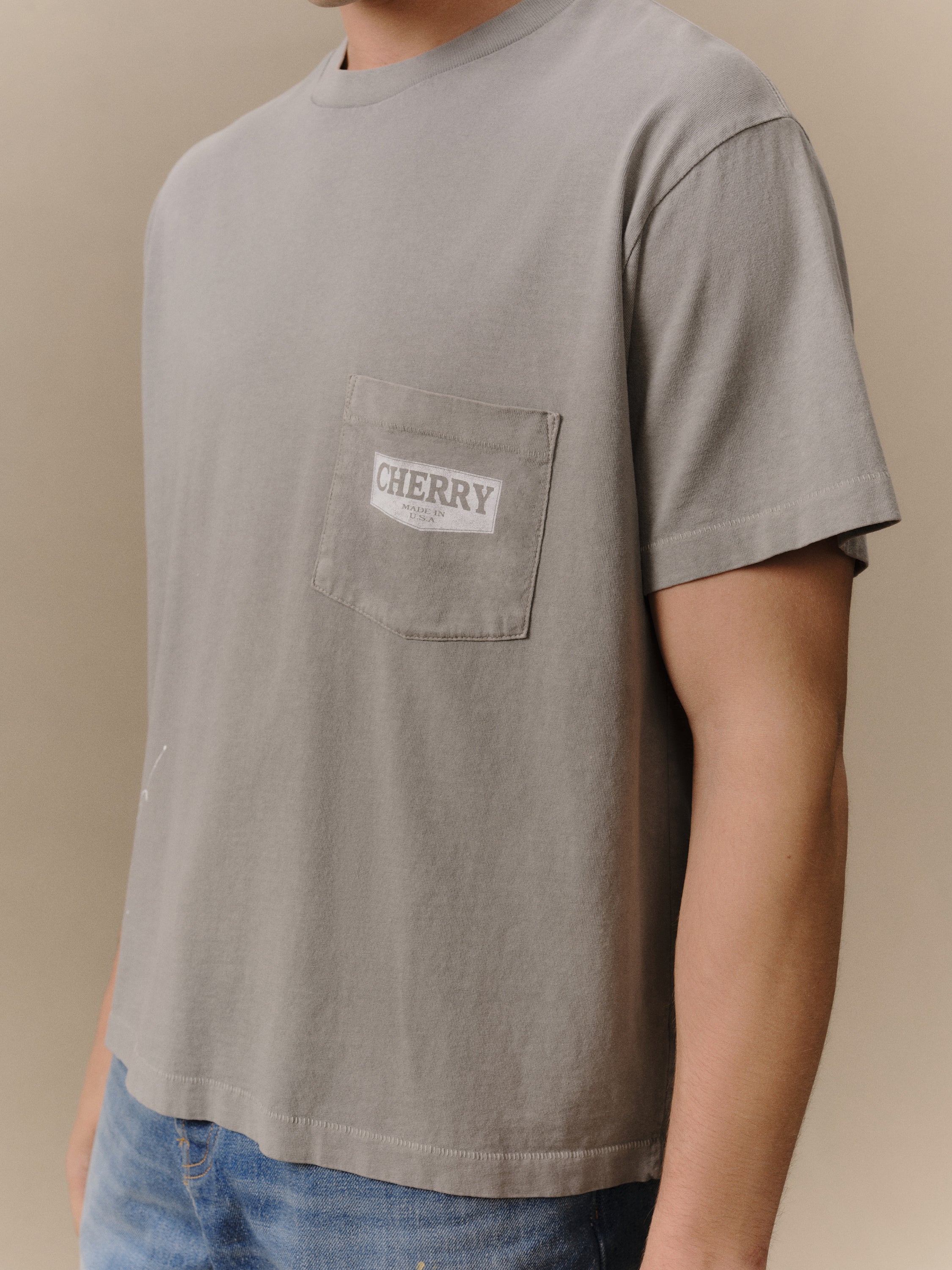 Chevron Boxy Pocket T-Shirt (Smoke) - Image 2