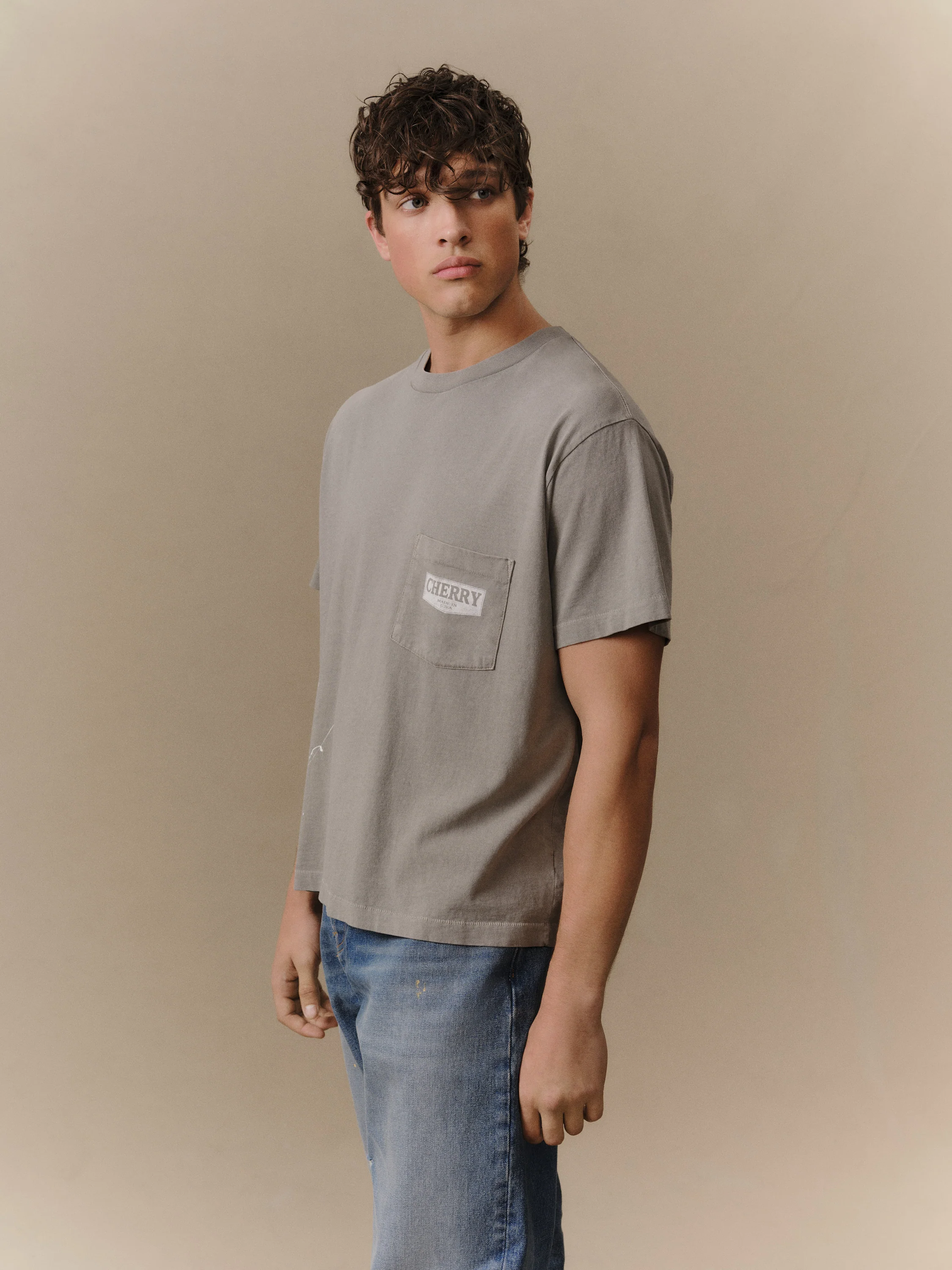 Chevron Boxy Pocket T-Shirt (Smoke) - Image 3