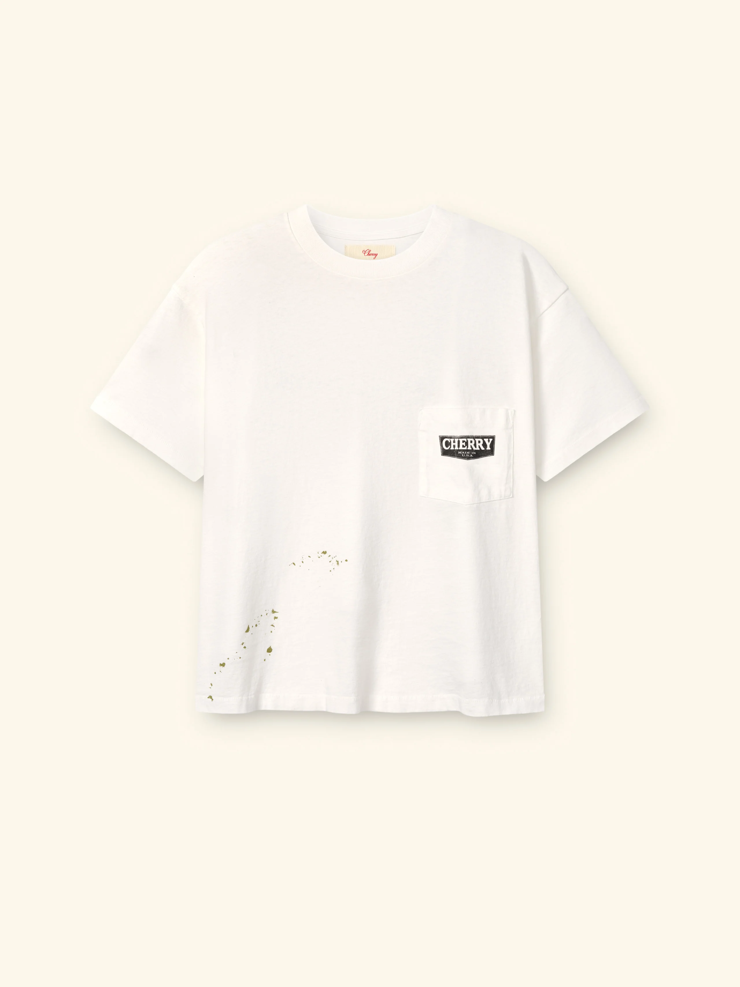 Chevron Boxy Pocket T-Shirt (Vintage White)