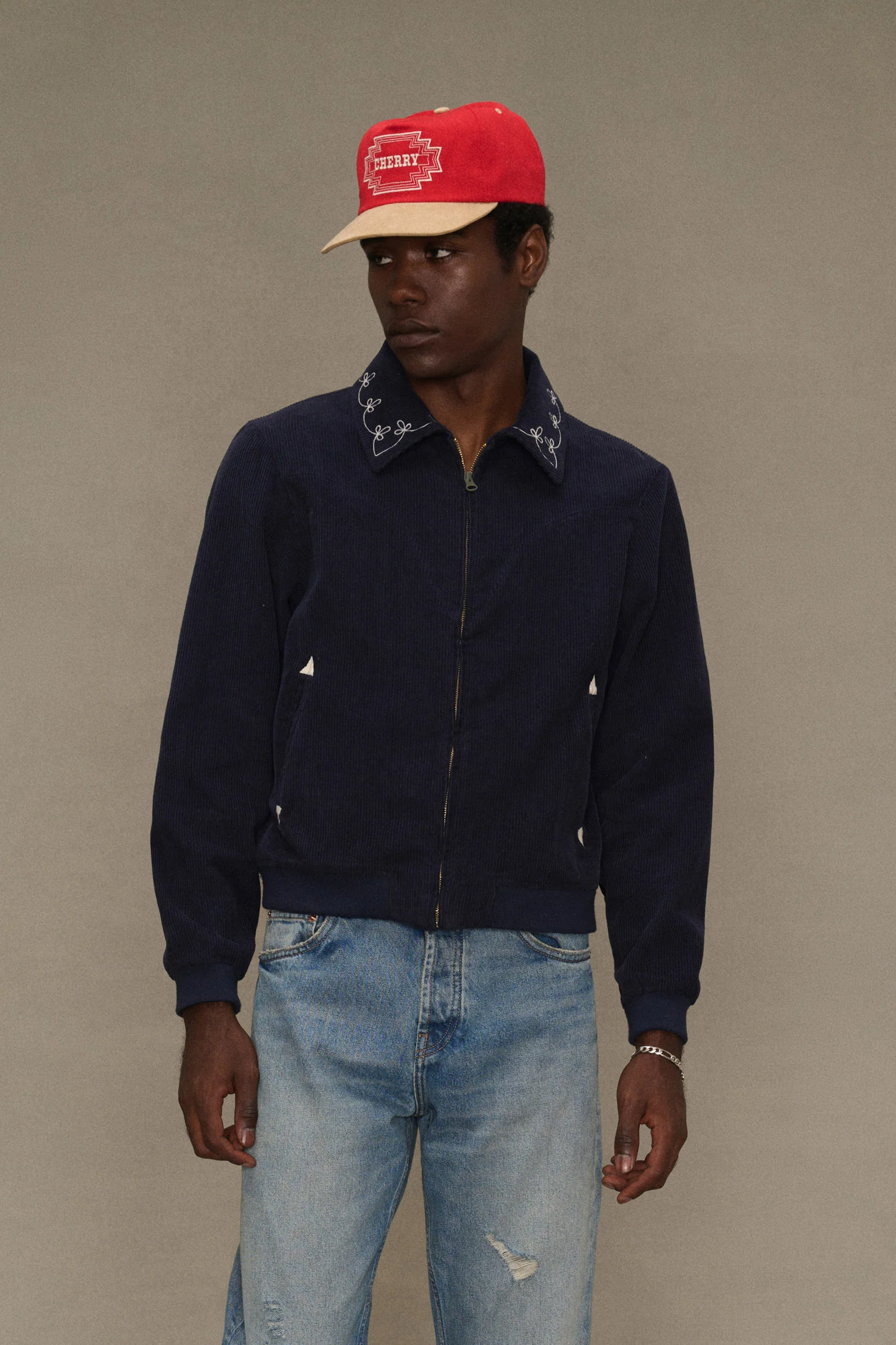 Corduroy Charro Jacket (Navy) - Image 2