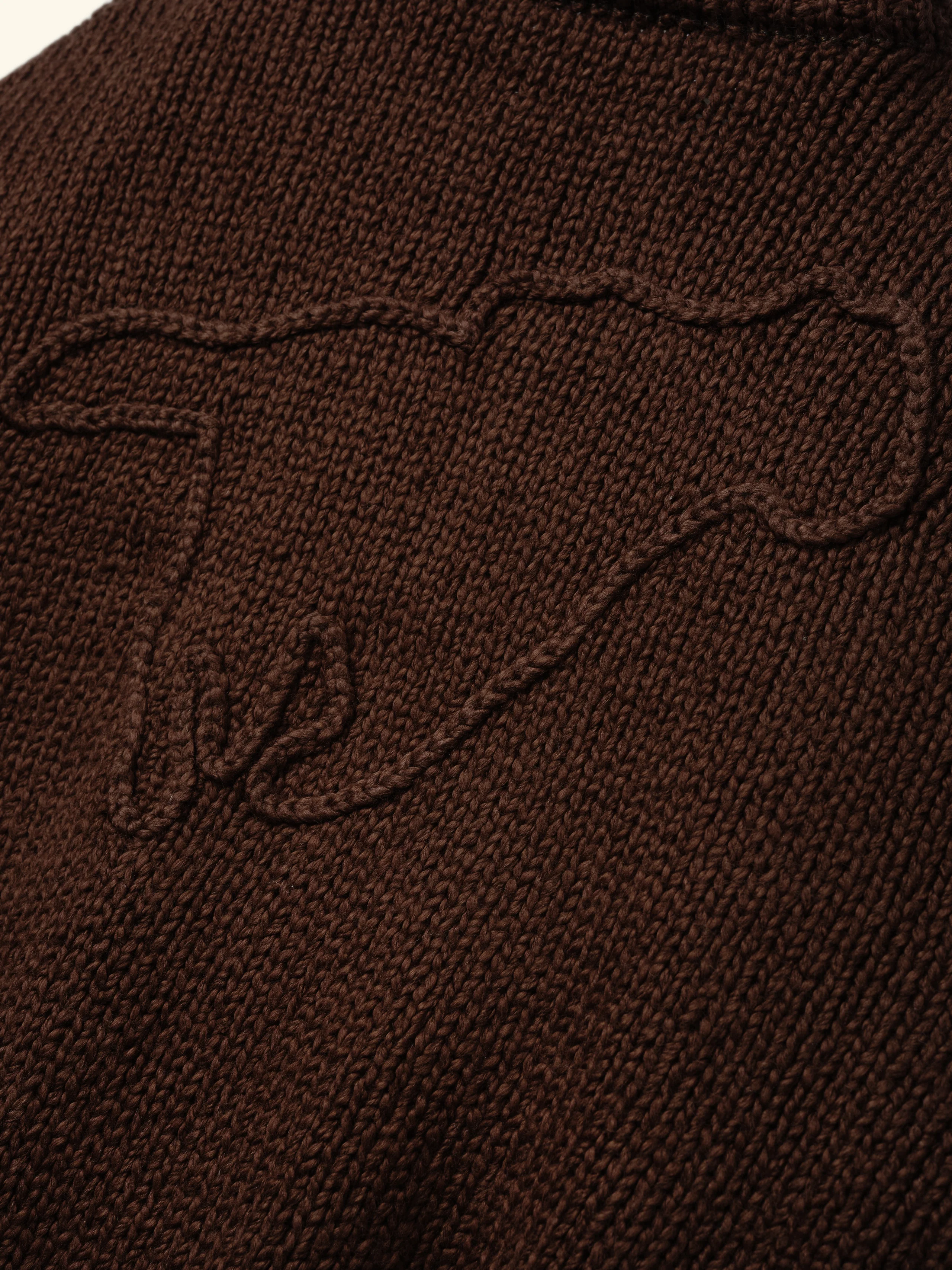 Cherry x Wrangler Cotton Frise Knit Zip-up Jacket (Brown) - Image 8