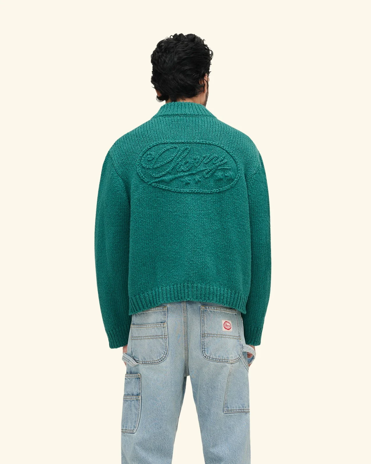 Cotton Knit Zip Jacket (Pine) - Image 4
