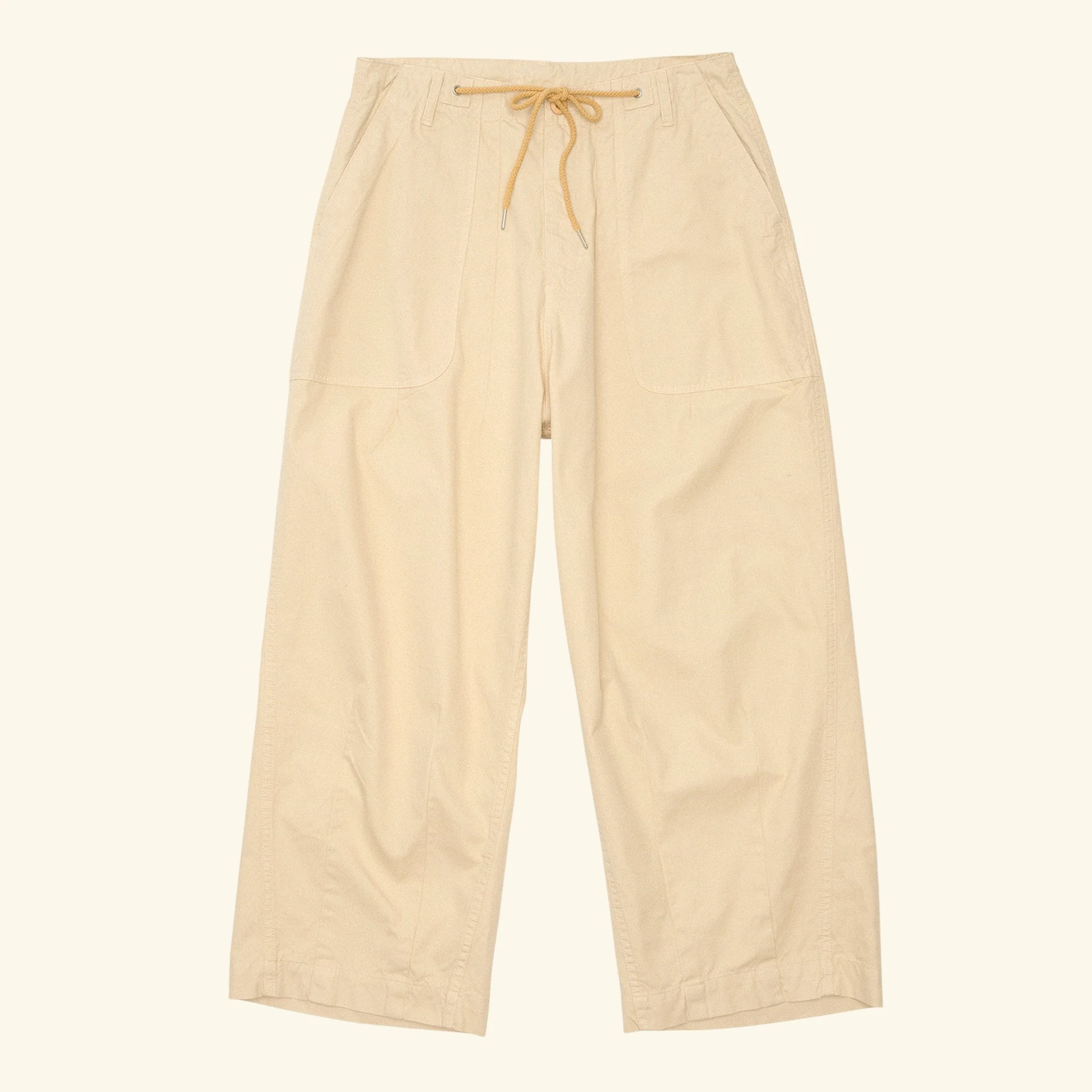 Cotton Twill Parachute Pant (Beige)
