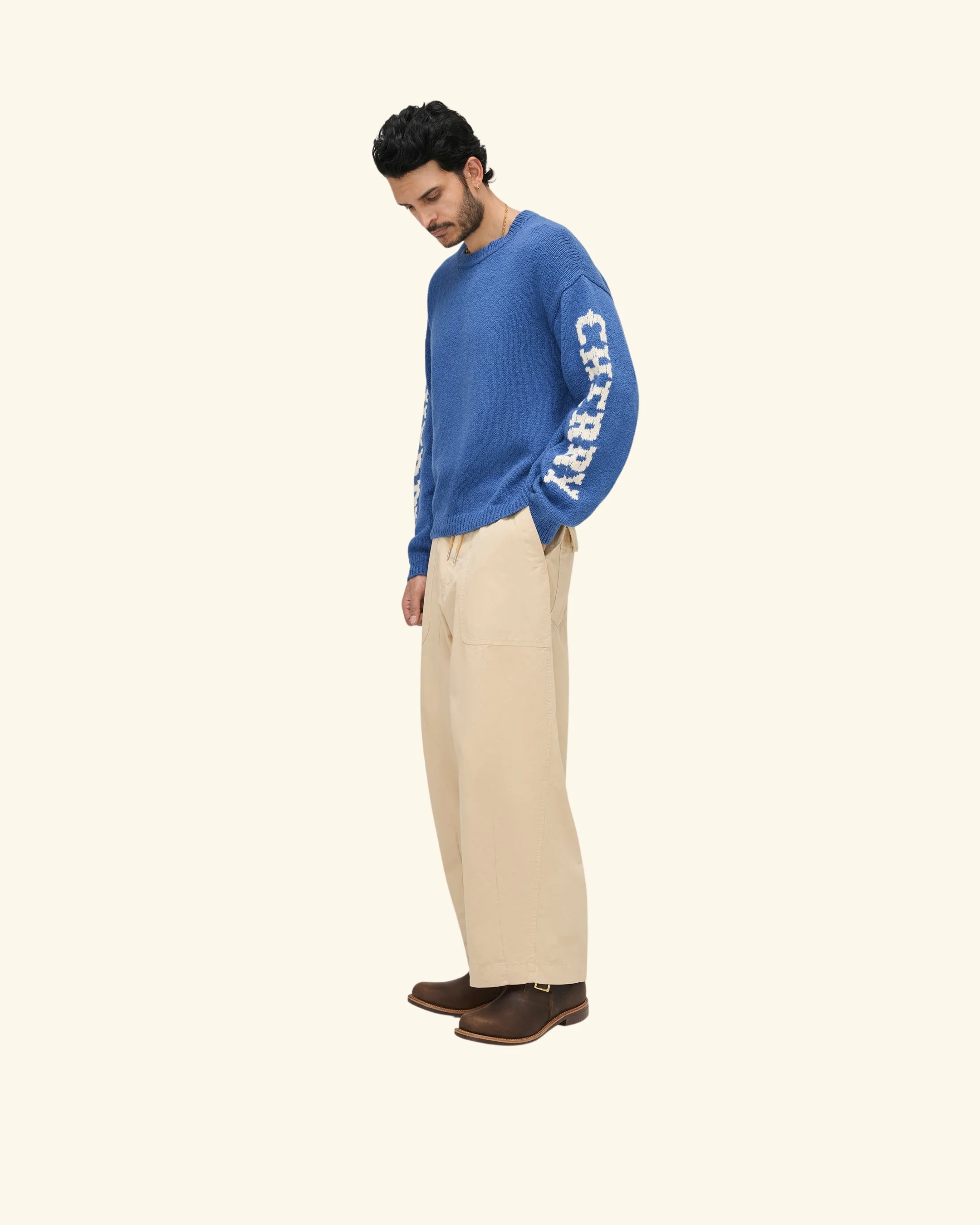 Cotton Twill Parachute Pant (Beige) - Image 6