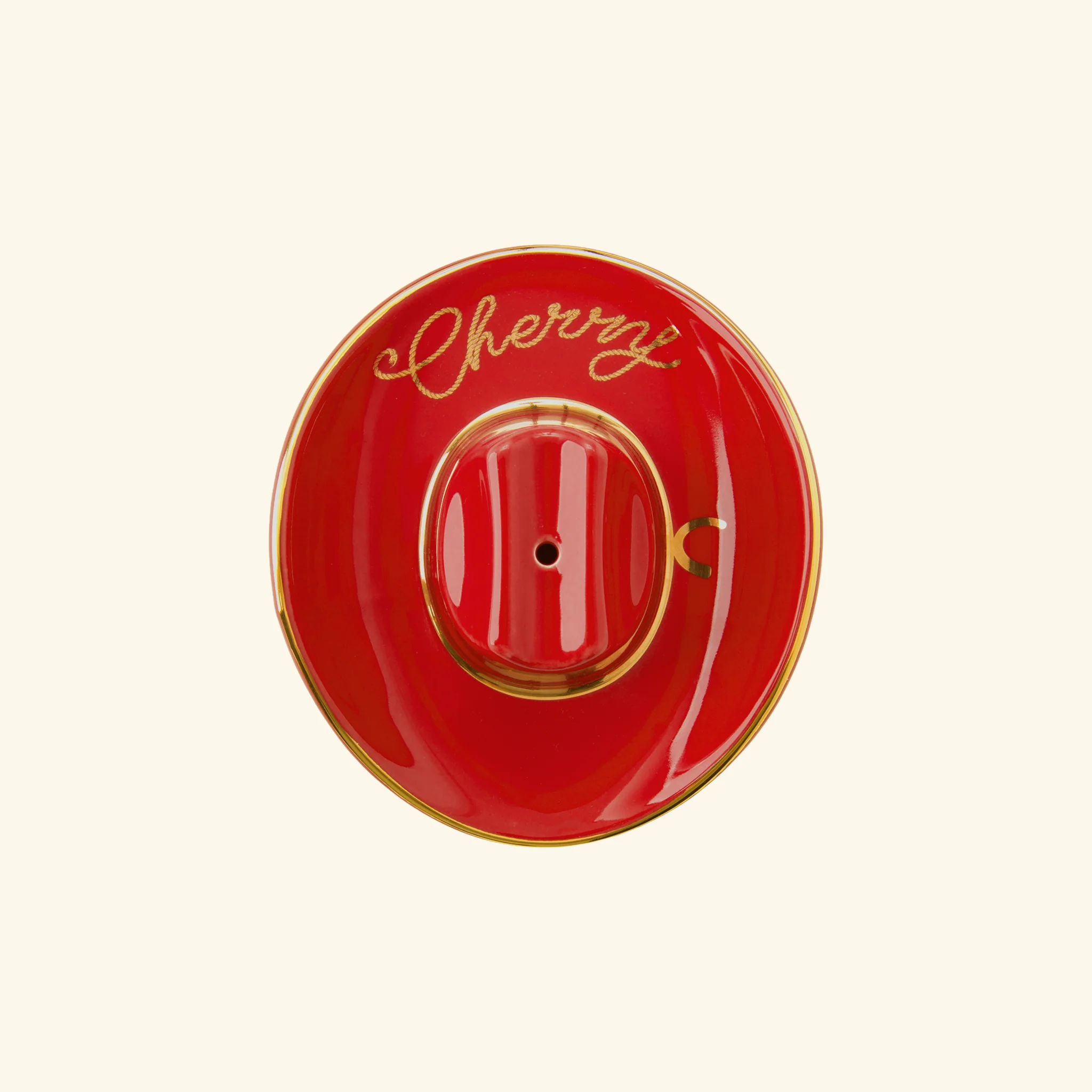 Cowboy Hat Incense Holder (Red/Gold)