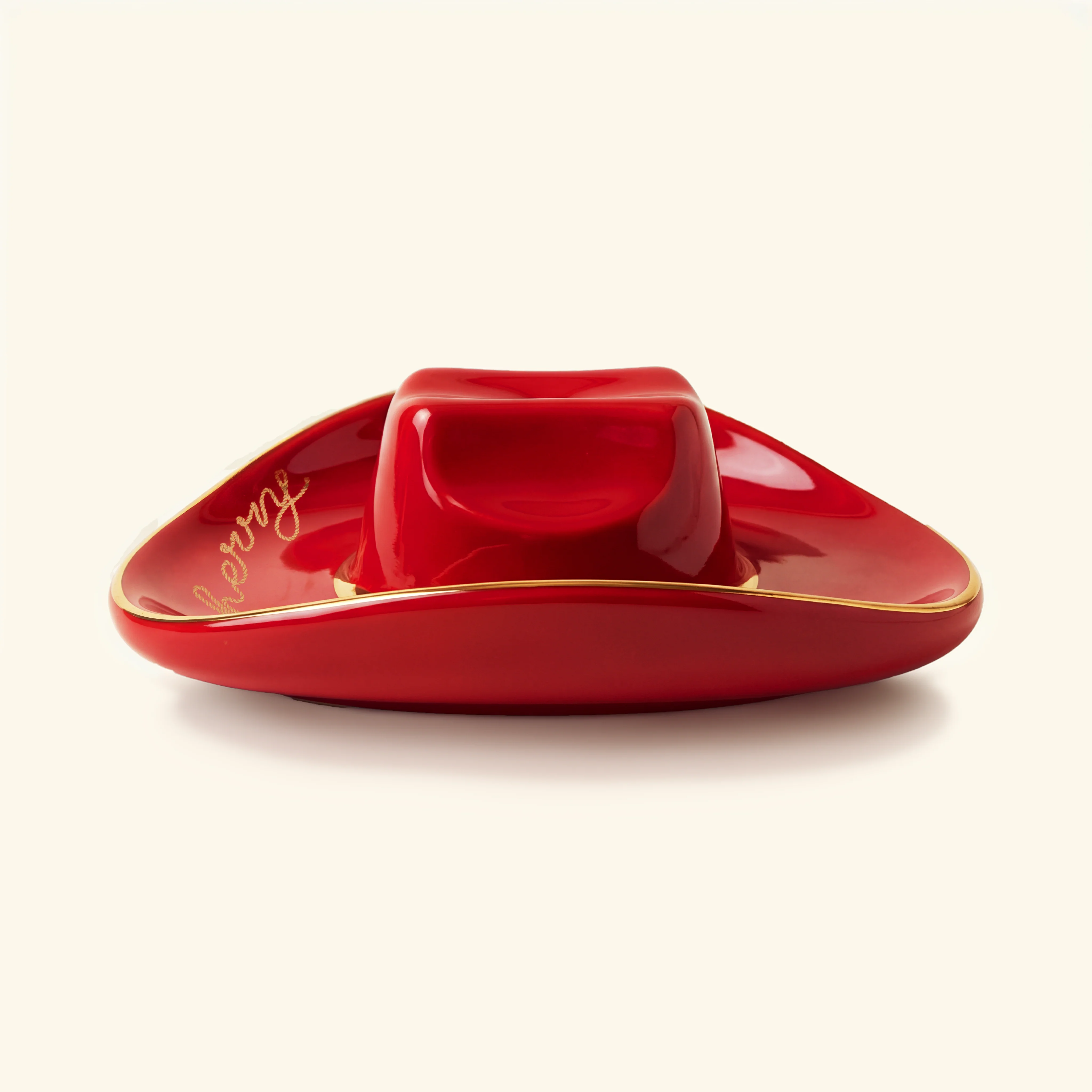 Cowboy Hat Incense Holder (Red/Gold) - Image 3