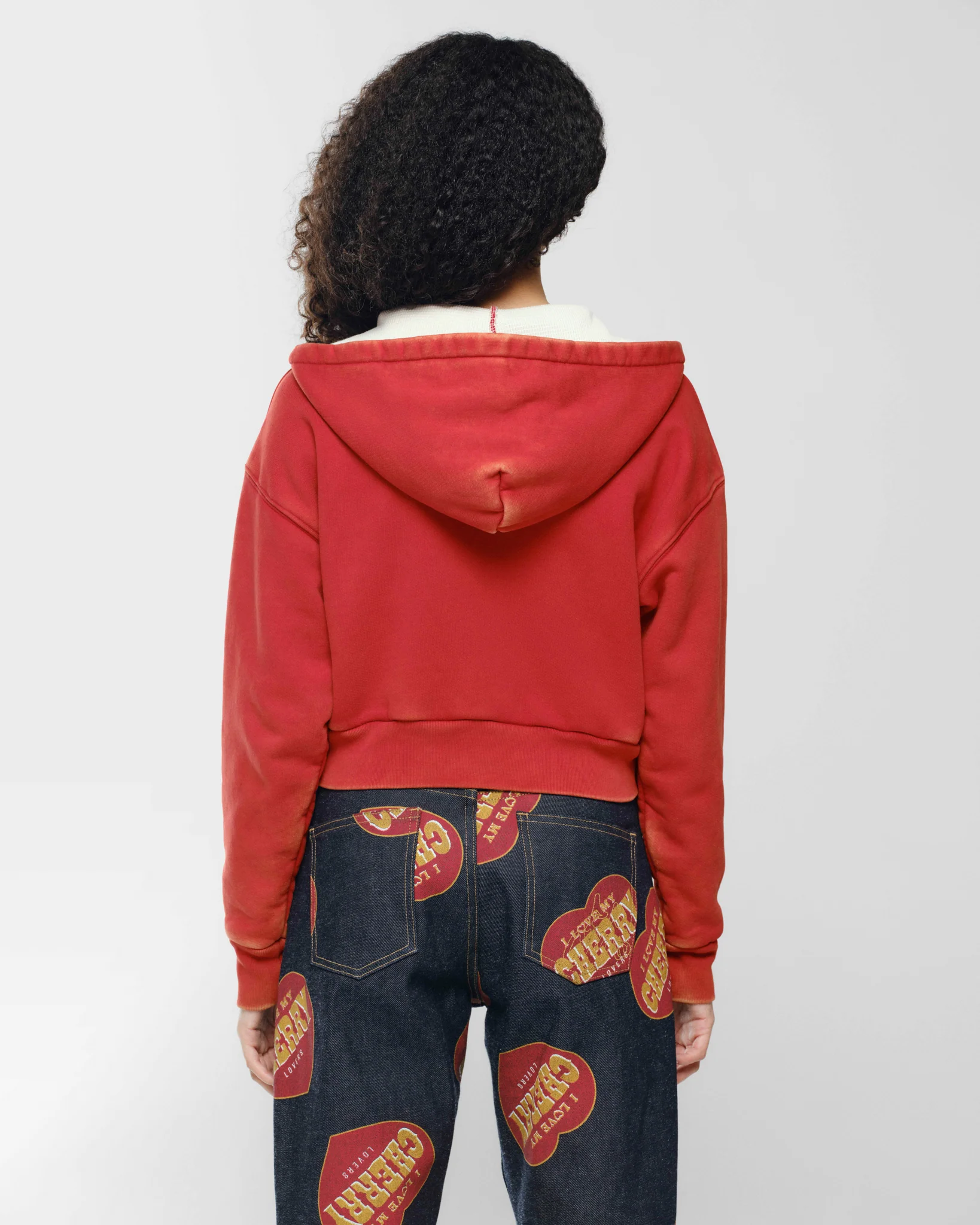 Cropped Thermal Zip-Up (Vintage Red) - Image 8