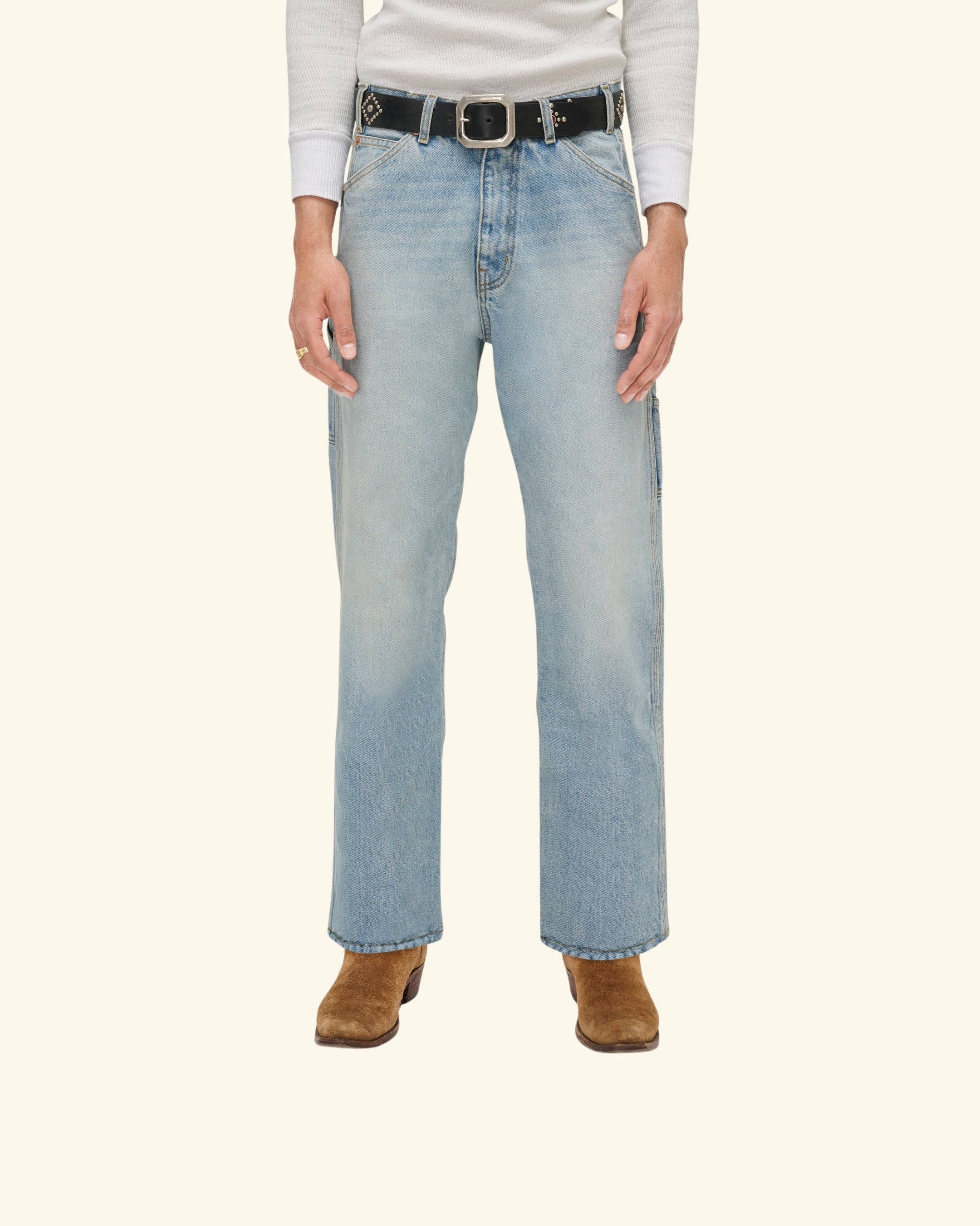 Wide Leg Carpenter Pants (Indigo Light Wash) - Image 5