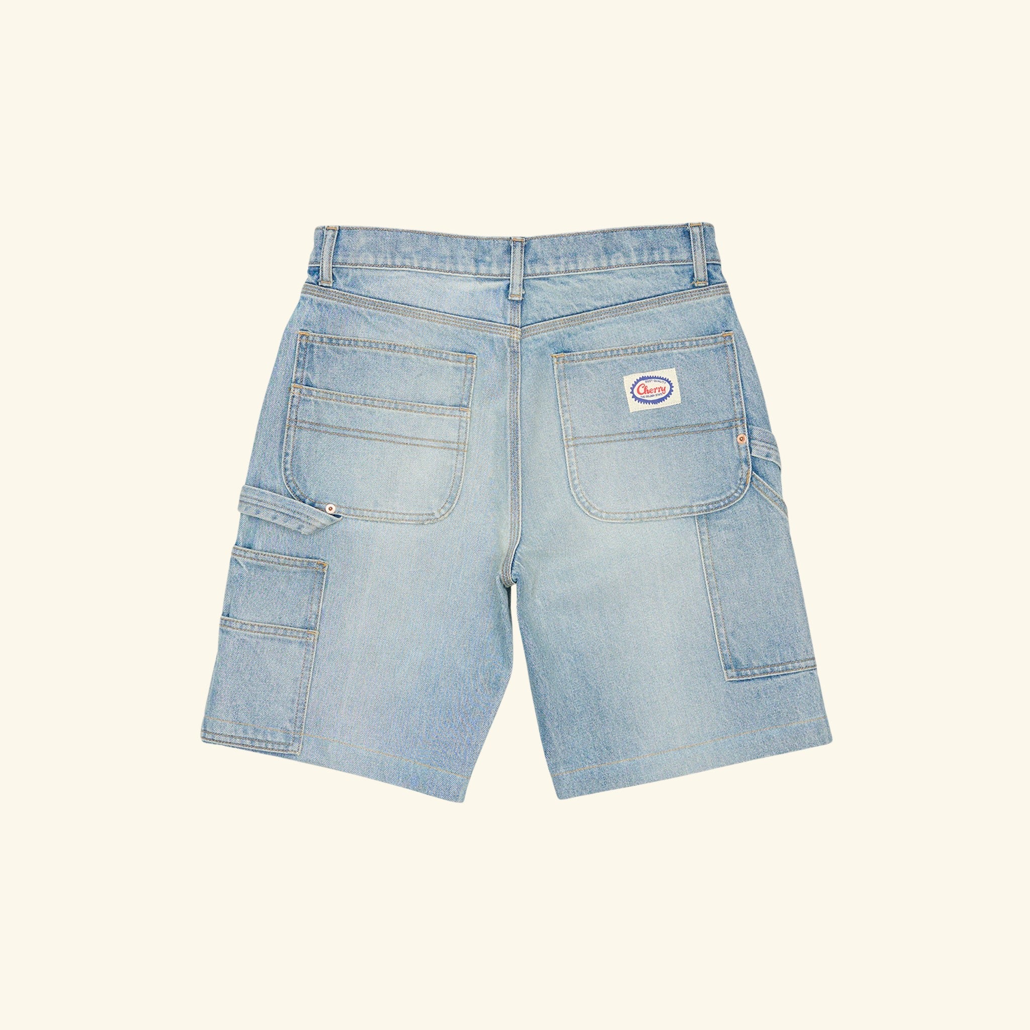 Wide Leg Carpenter Shorts (Indigo Light Wash) - Image 2