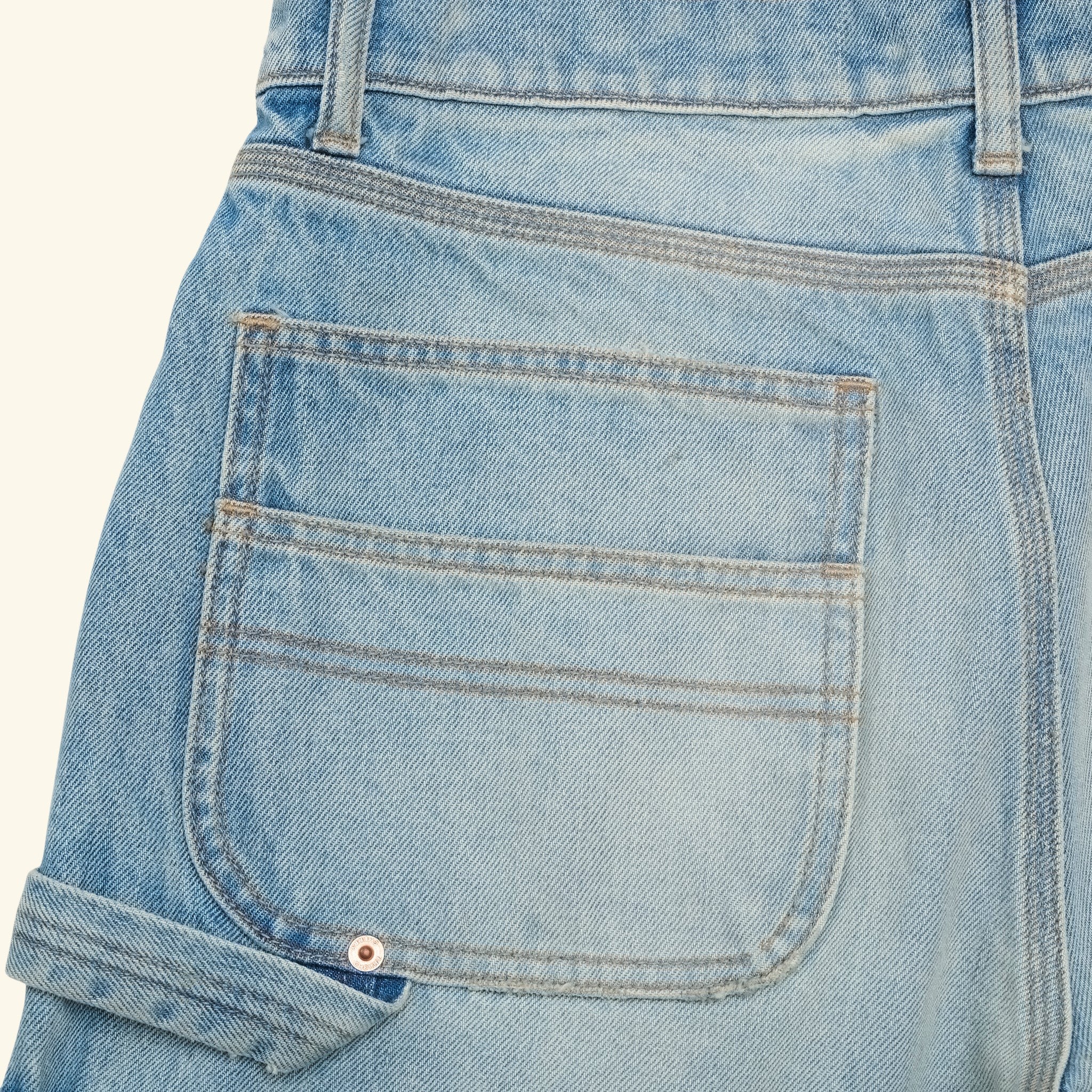 Wide Leg Carpenter Shorts (Indigo Light Wash) - Image 5