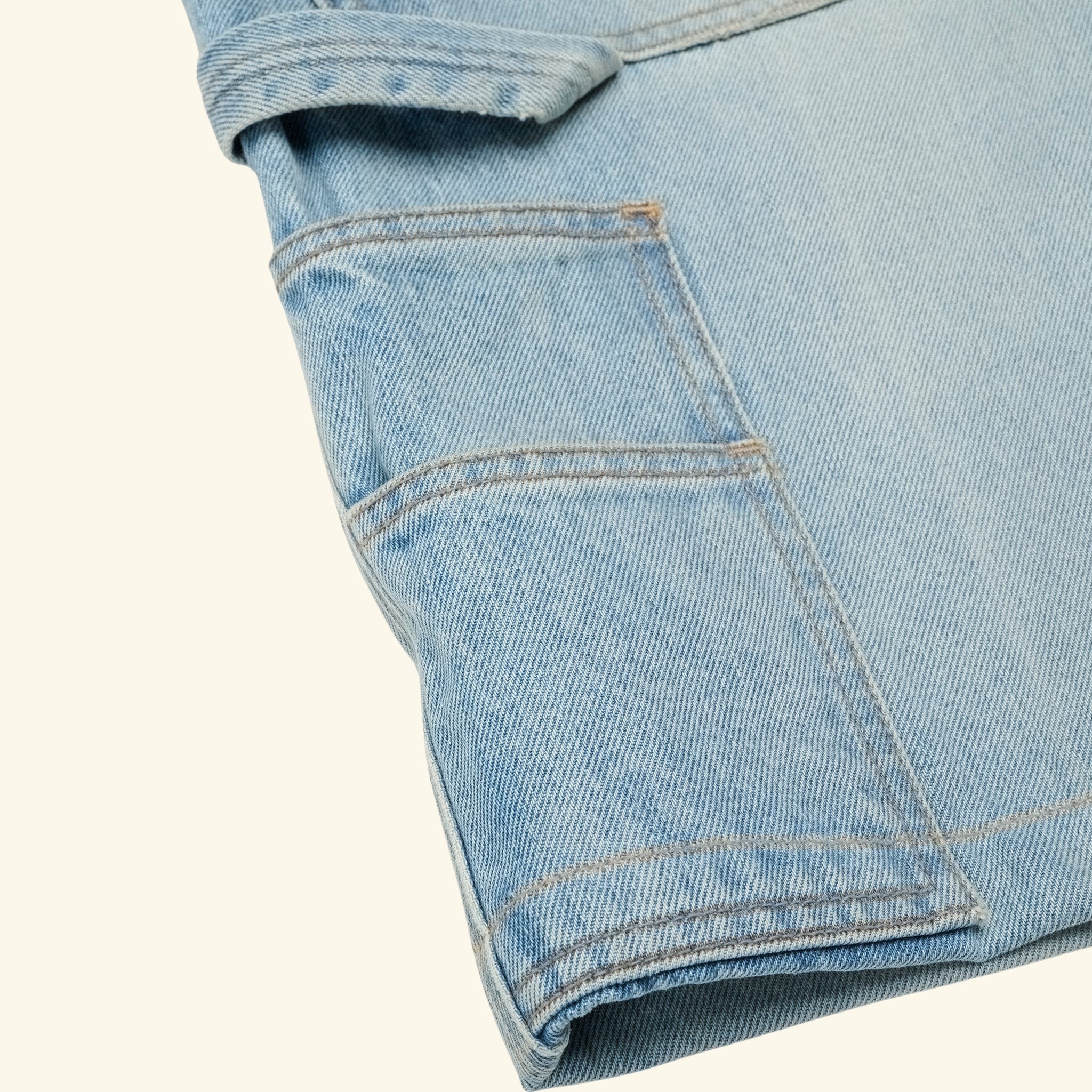 Wide Leg Carpenter Shorts (Indigo Light Wash) - Image 6