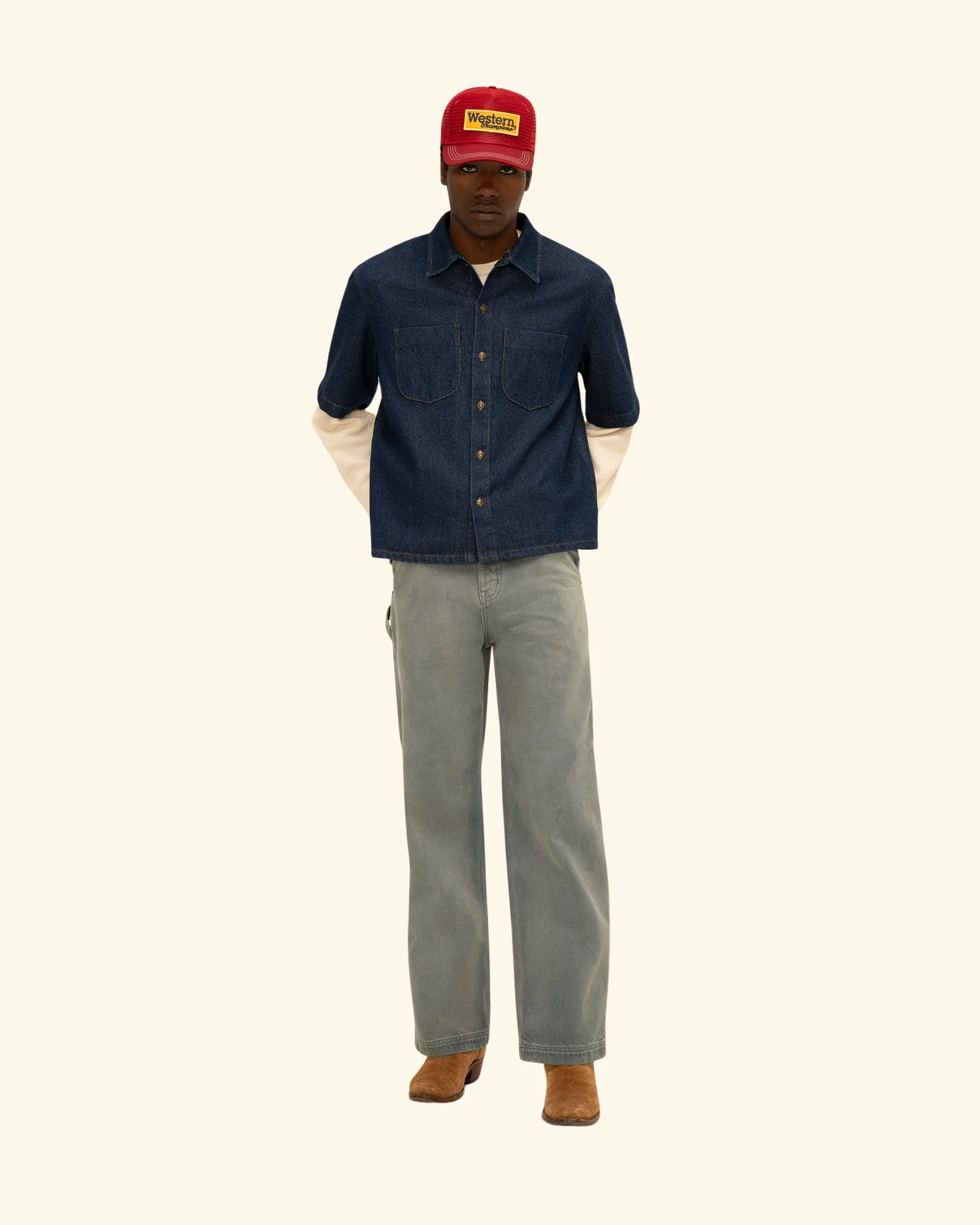 Denim Chambray Short Sleeve Shirt - Image 4