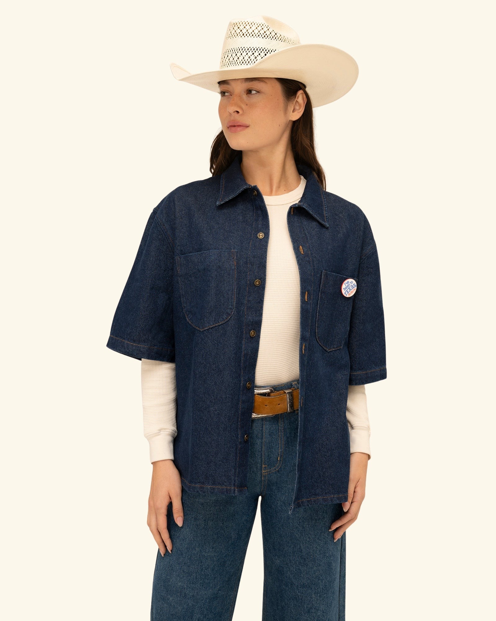 Denim Chambray Short Sleeve Shirt - Image 9