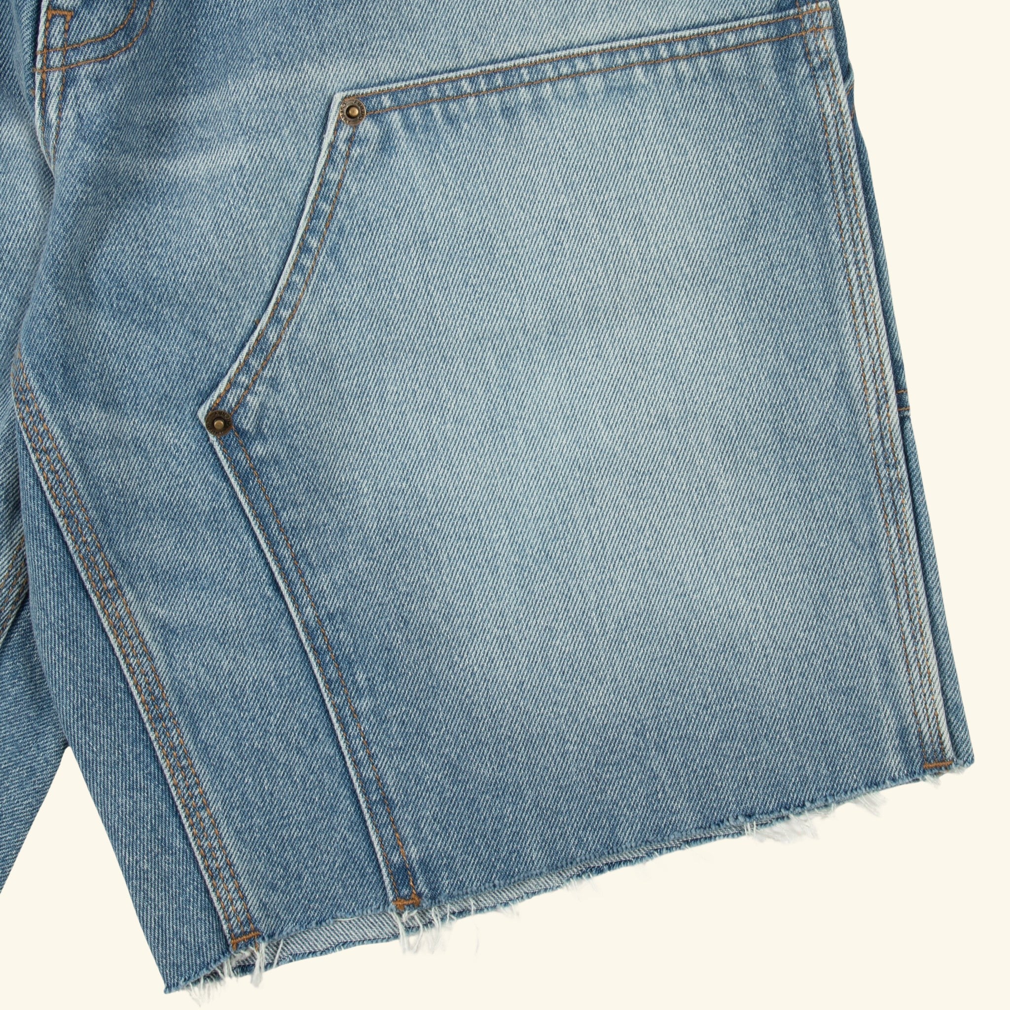 Denim Double Knee Shorts - Image 4