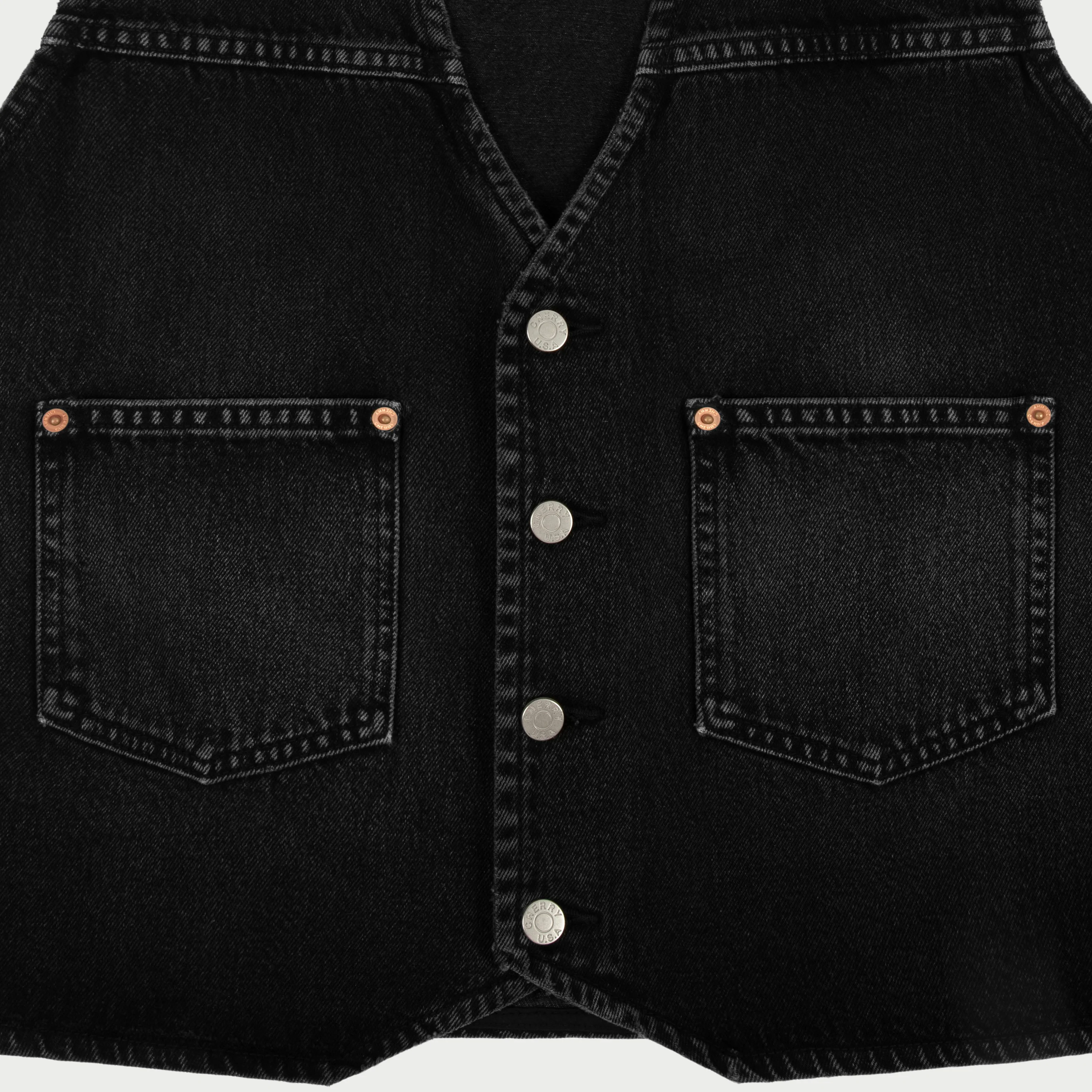 Denim Ranch Vest (Black) - Image 4