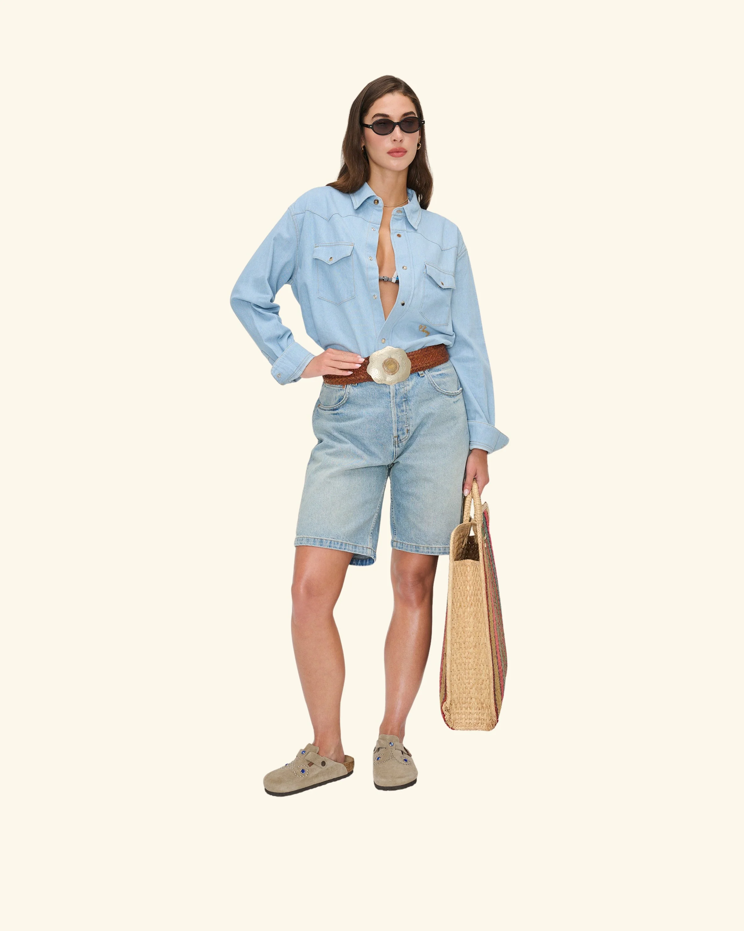 Denim Shorts (Light Wash) - Image 2