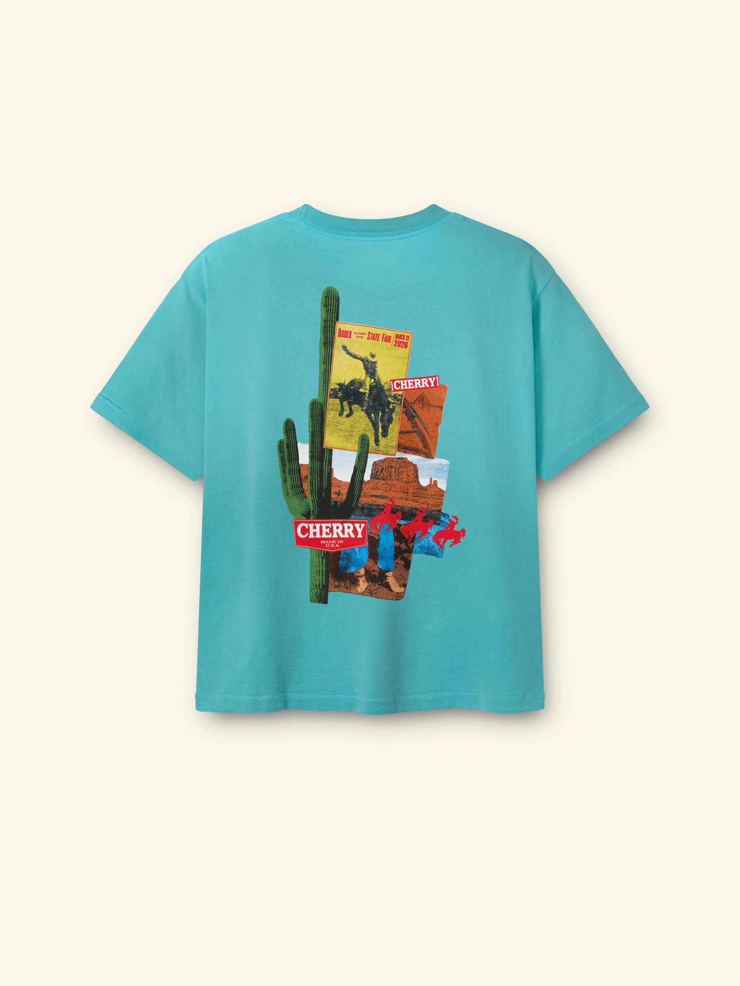 Desert Boxy T-Shirt (Turquoise) - Image 2
