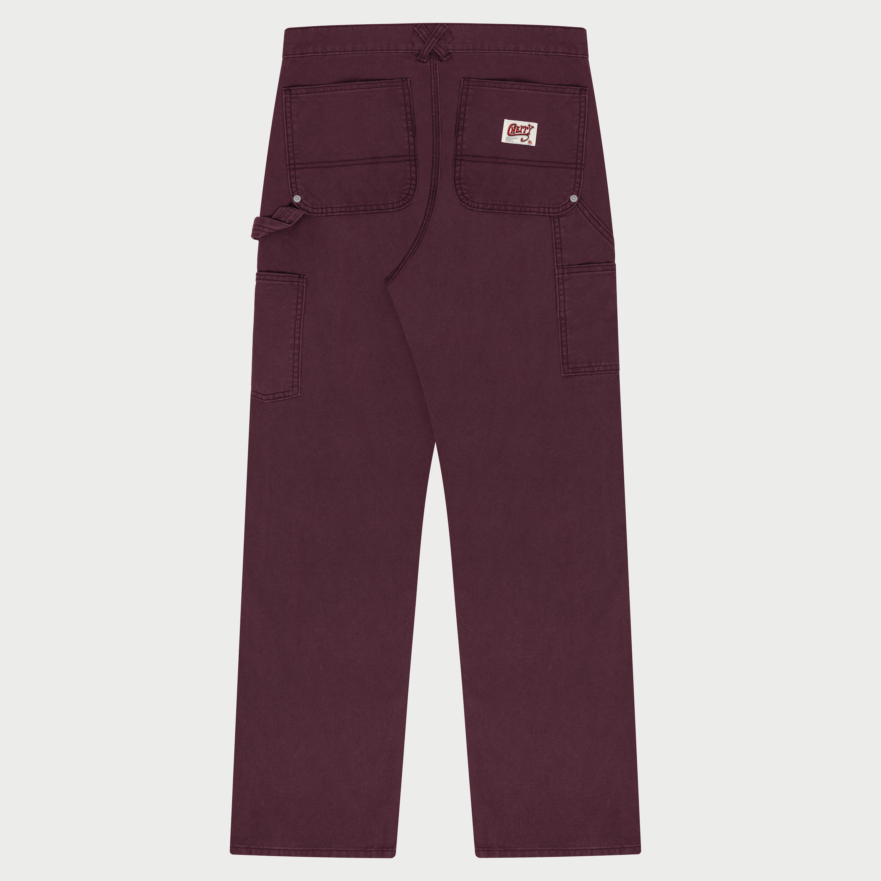 Double Knee Painter Pants (Maroon) - Image 3