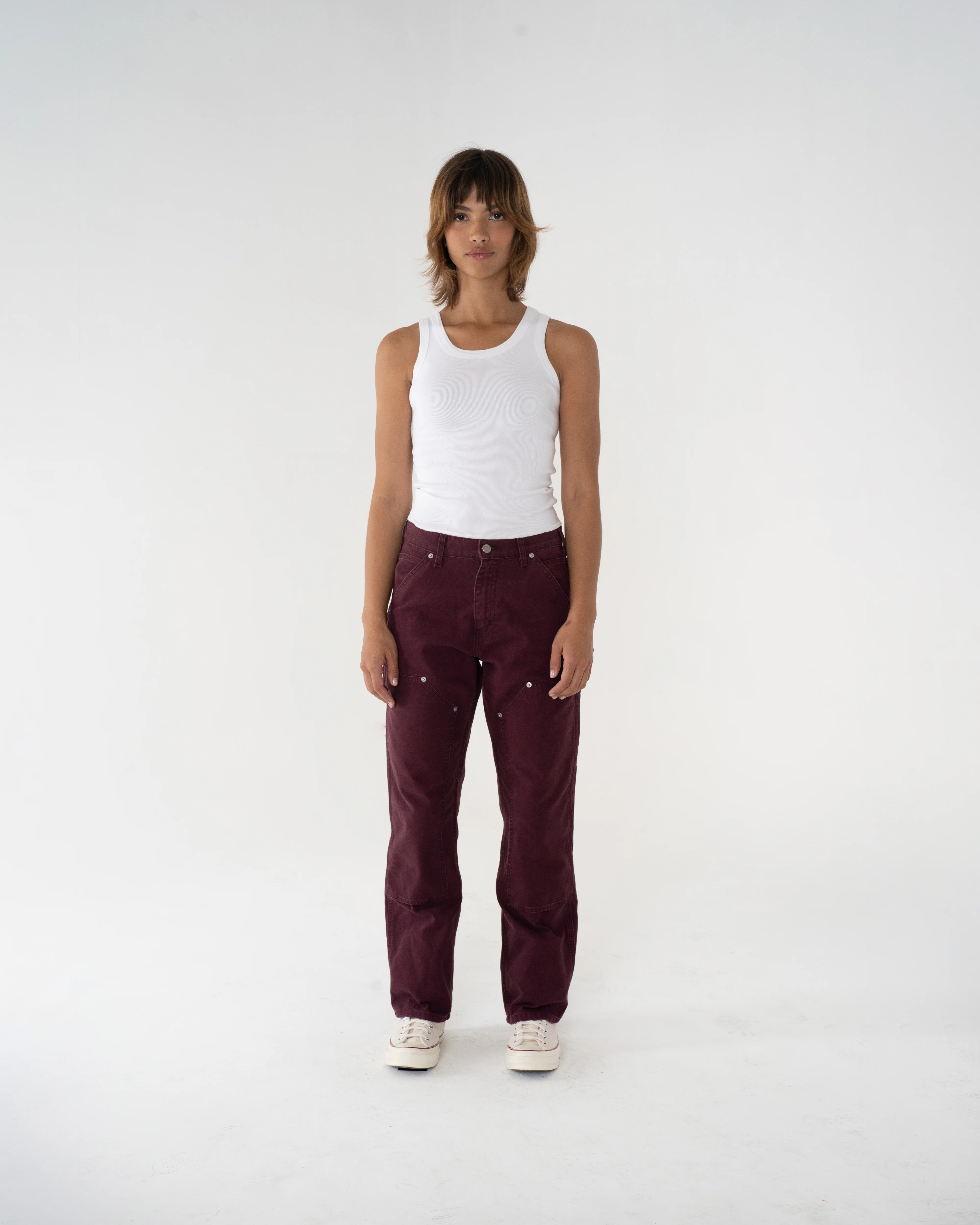 Double Knee Painter Pants (Maroon) - Image 6
